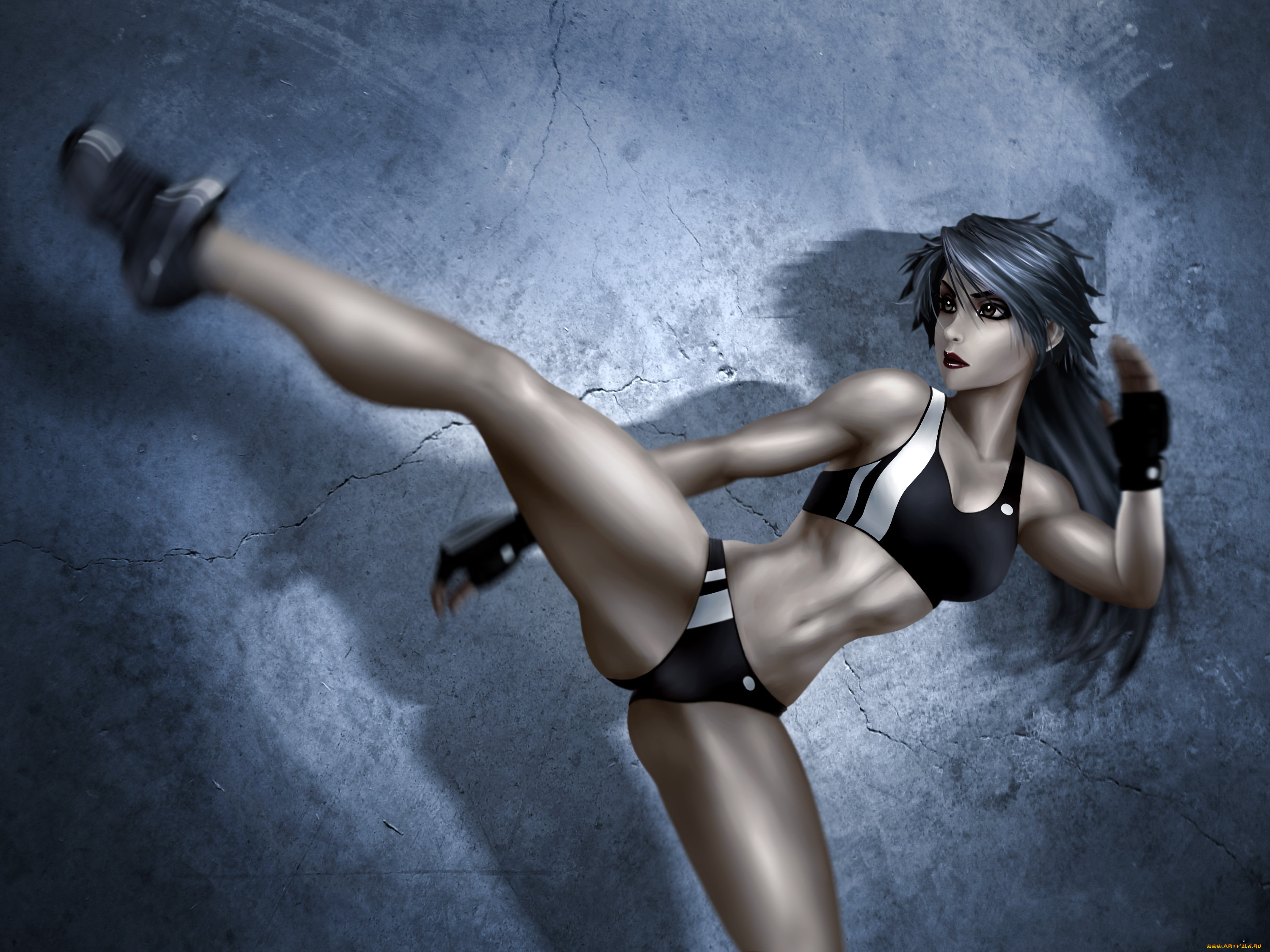 рисованное, люди, удар, спорт, фон, взгляд, девушка