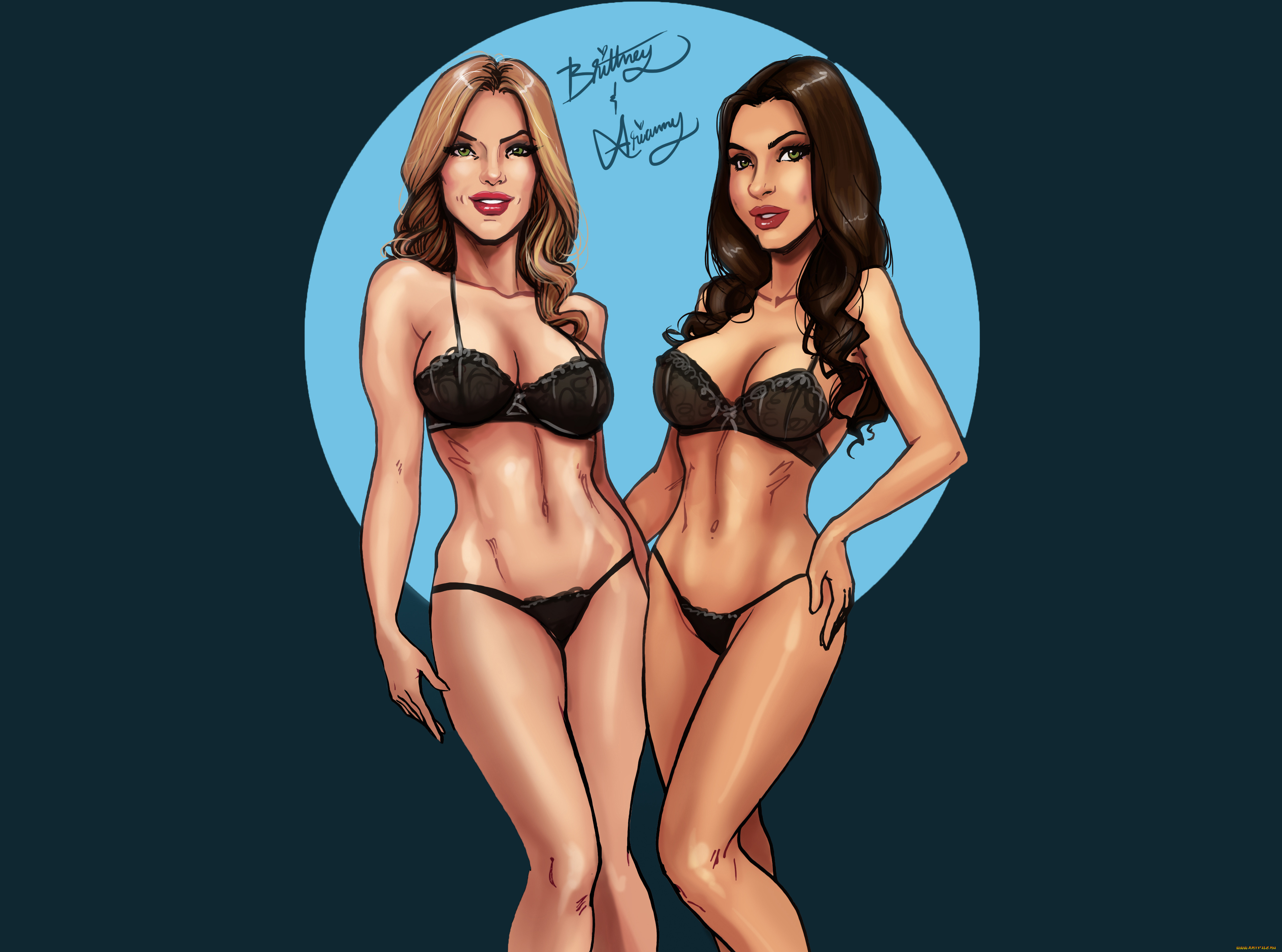 рисованное, люди, бельё, взгляд, имя, девушки, фон