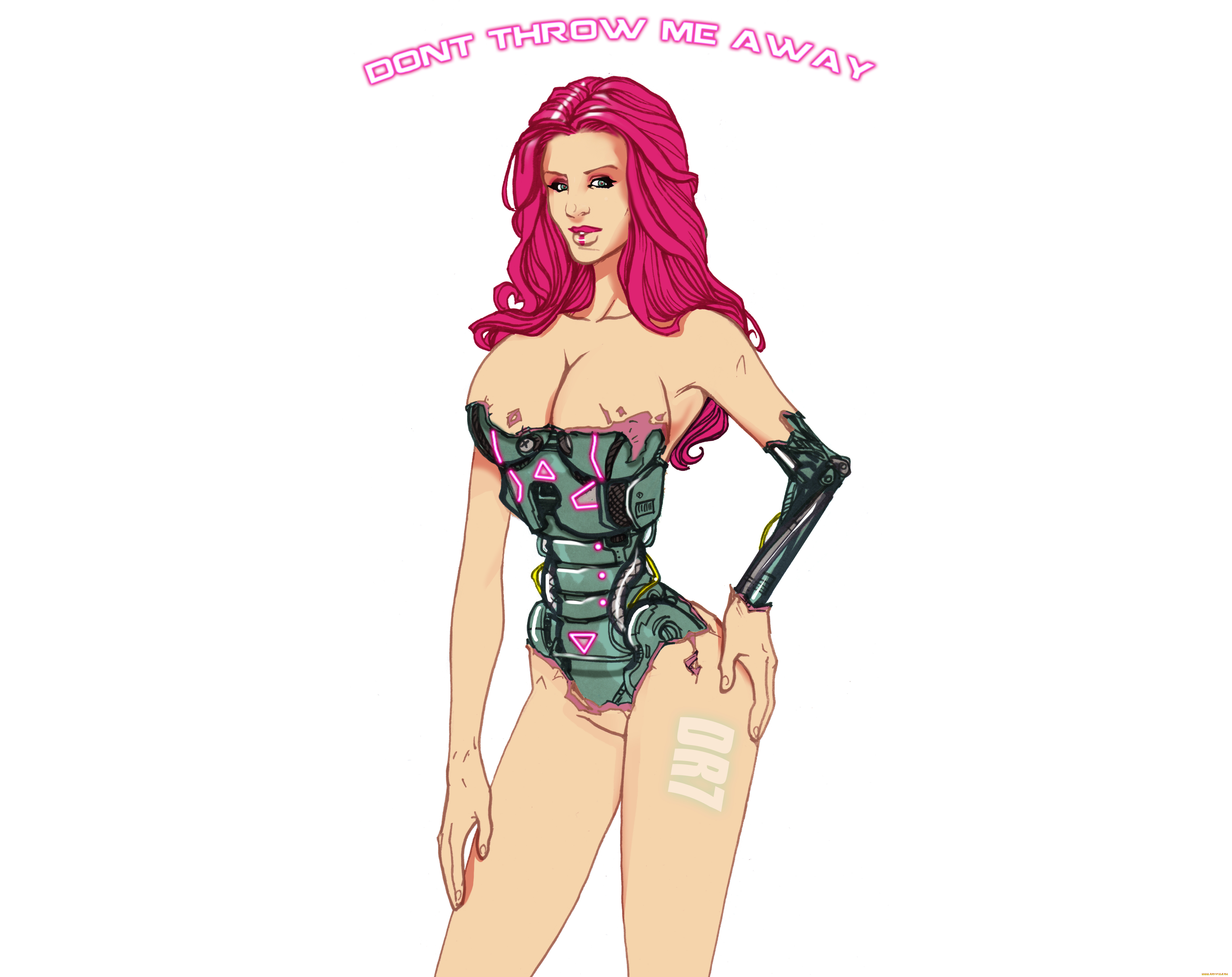 рисованное, комиксы, взгляд, существо, девушка, фон