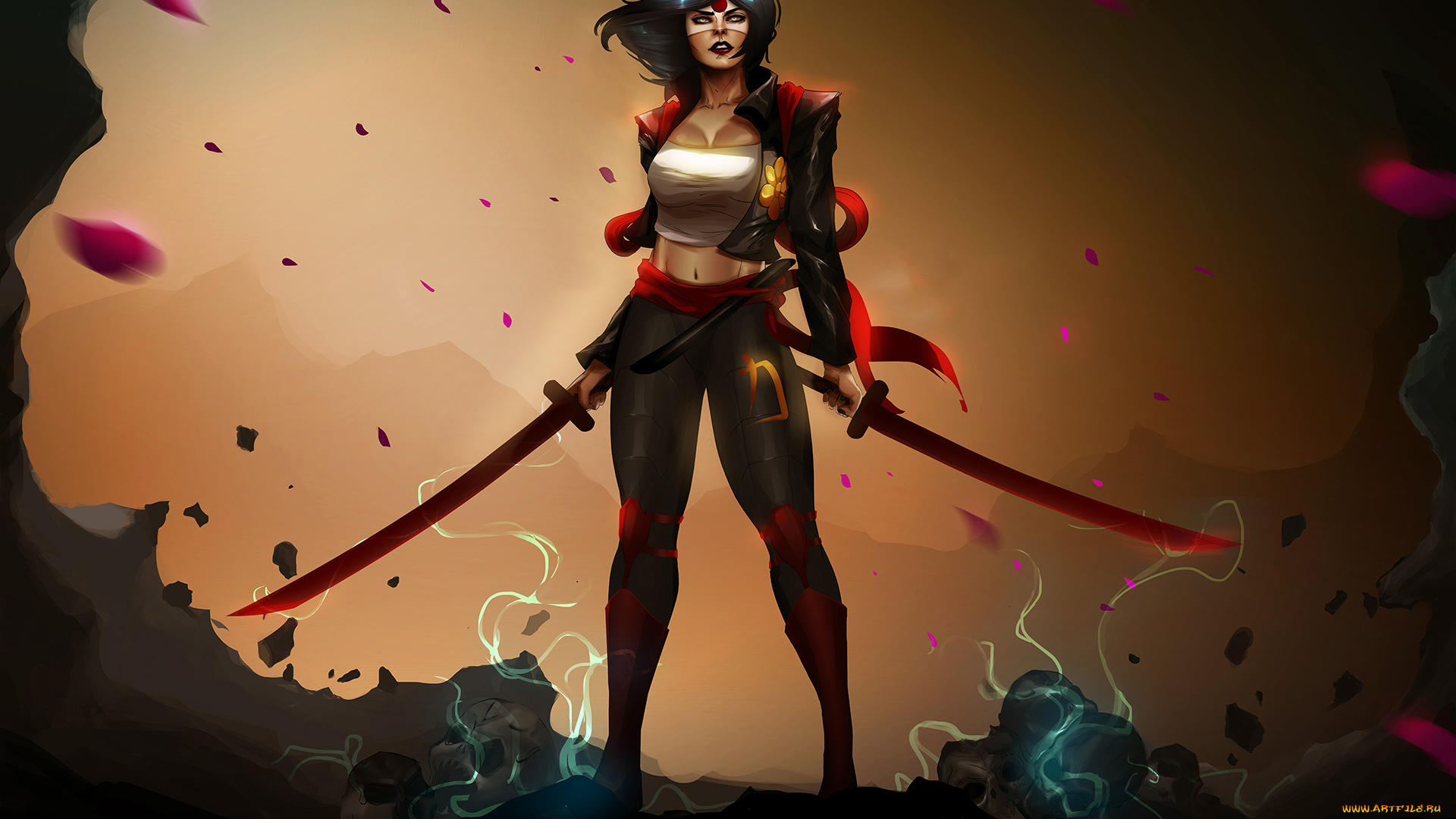 фэнтези, девушки, взгляд, фон, девушка, меч