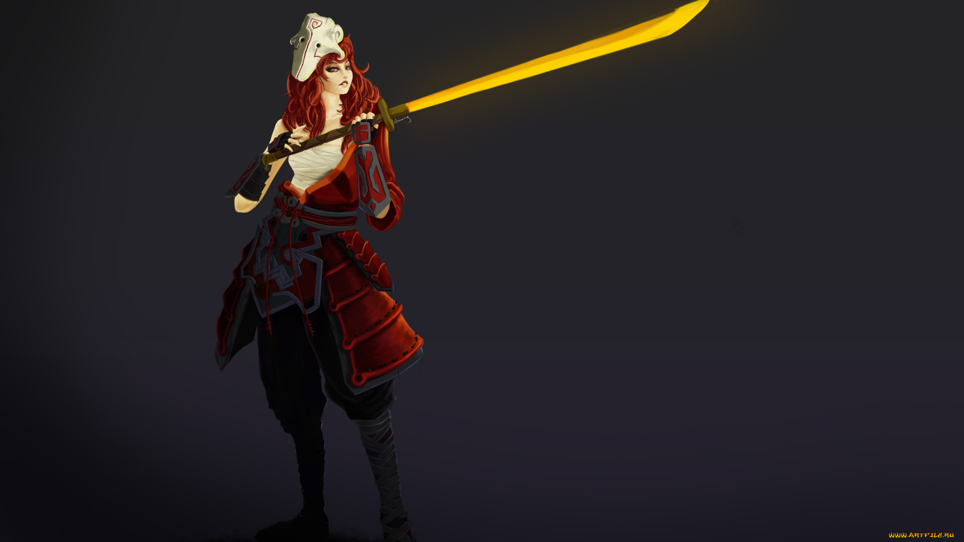 фэнтези, девушки, взгляд, фон, девушка, меч