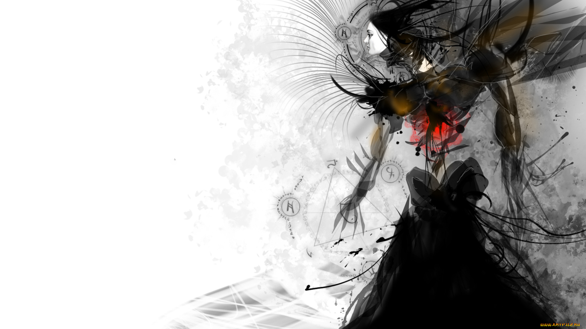 фэнтези, роботы, , киборги, , механизмы, фон, существо, девушка