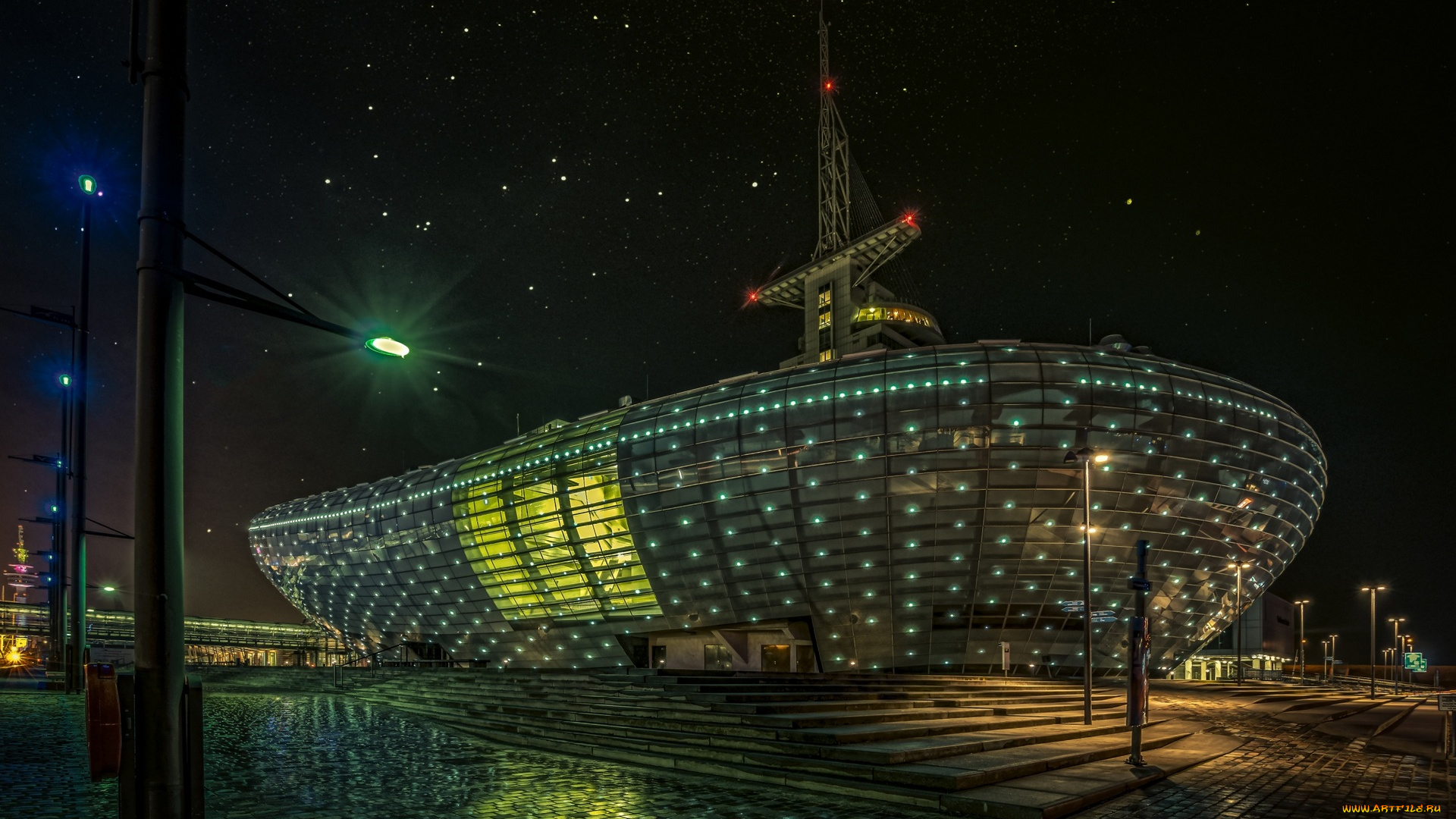 германия, города, -, здания, , дома, ступени, фонари, здвезды