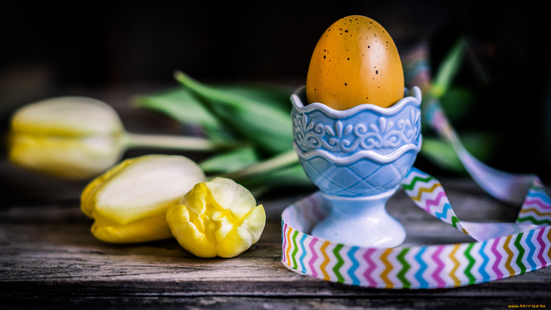 праздничные, пасха, цветы, праздник, лента, доска, тюльпаны