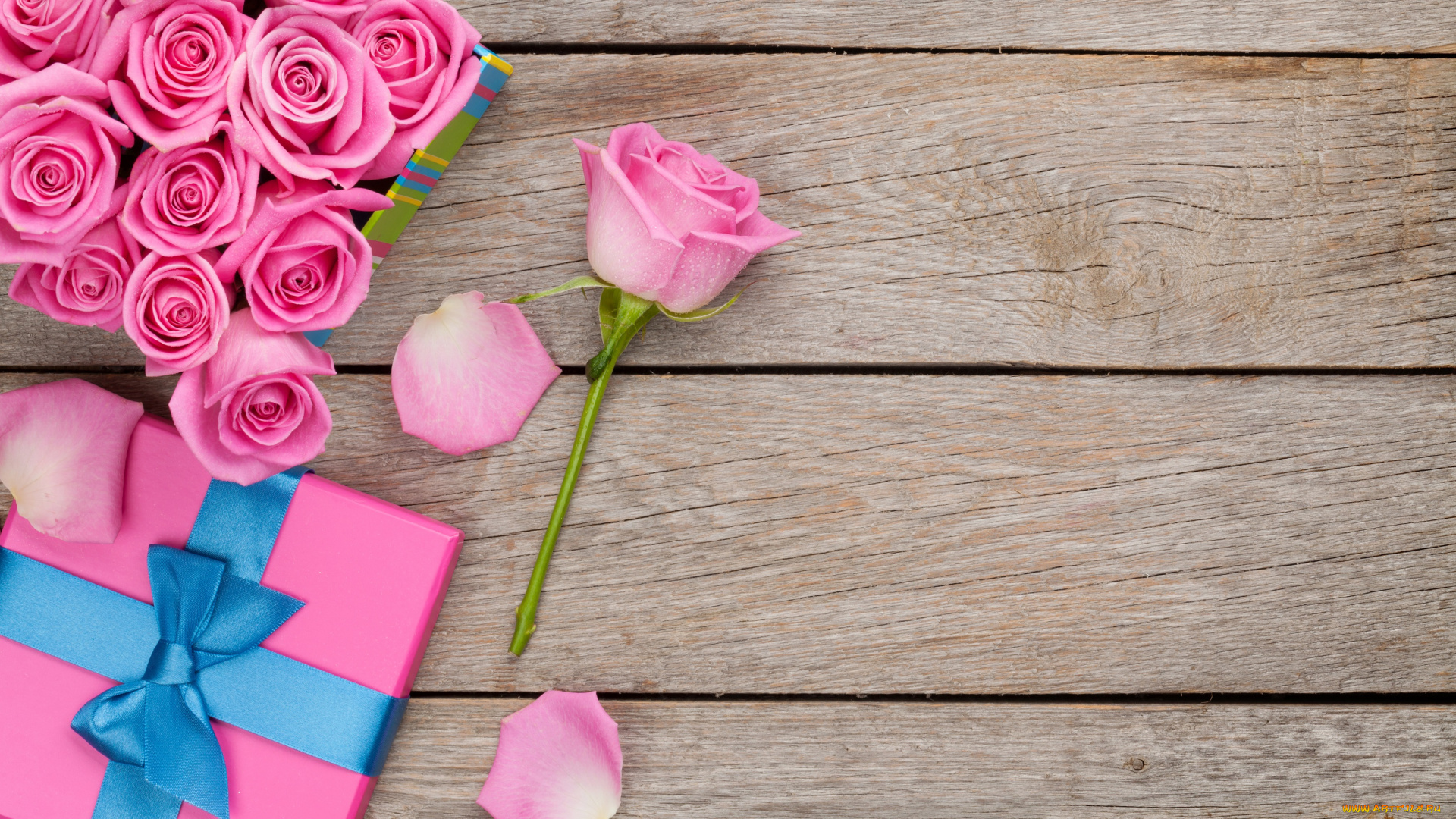 праздничные, подарки, и, коробочки, цветы, коробка, бант, подарок