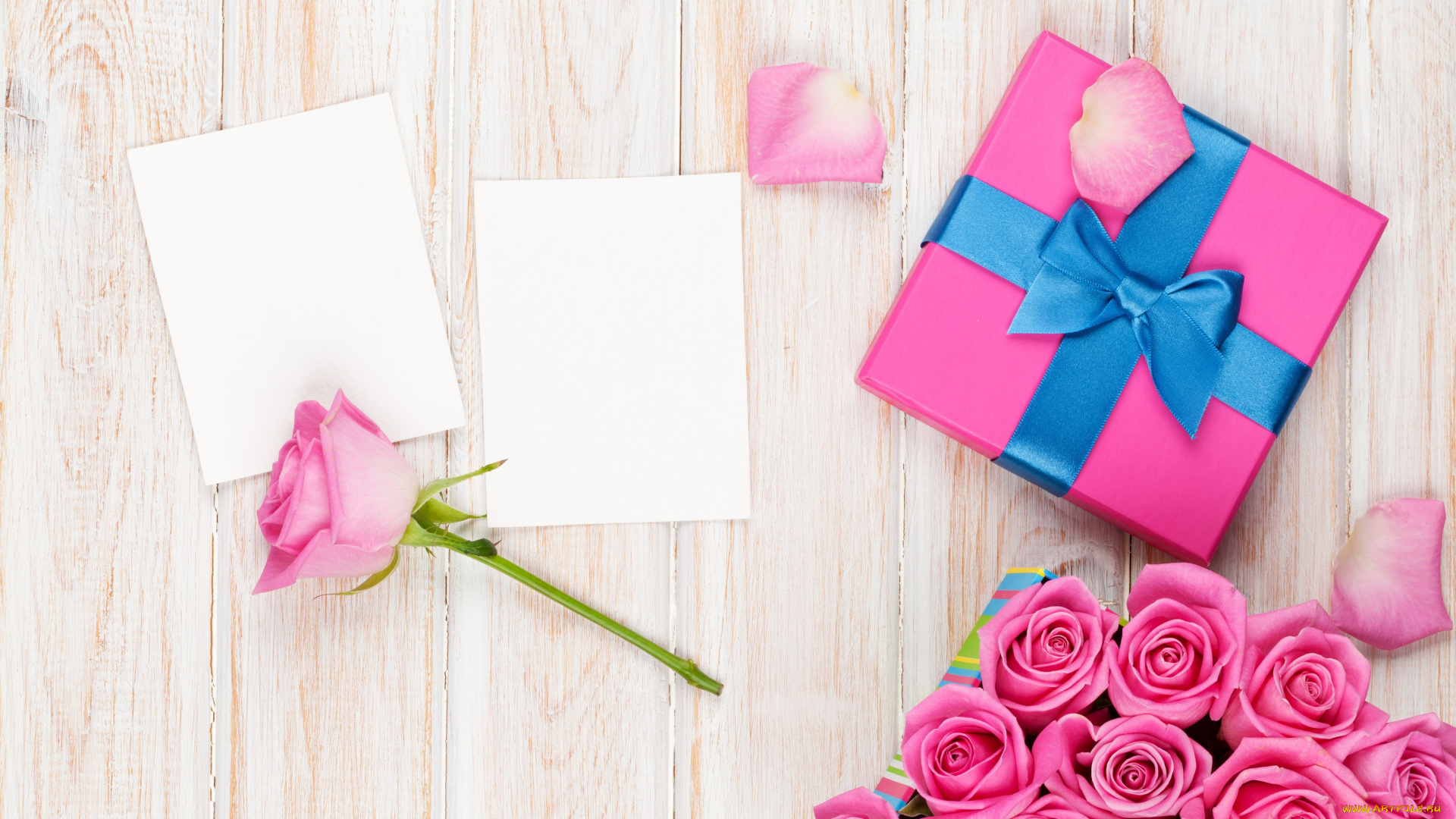 праздничные, подарки, и, коробочки, коробка, бант, цветы, подарок