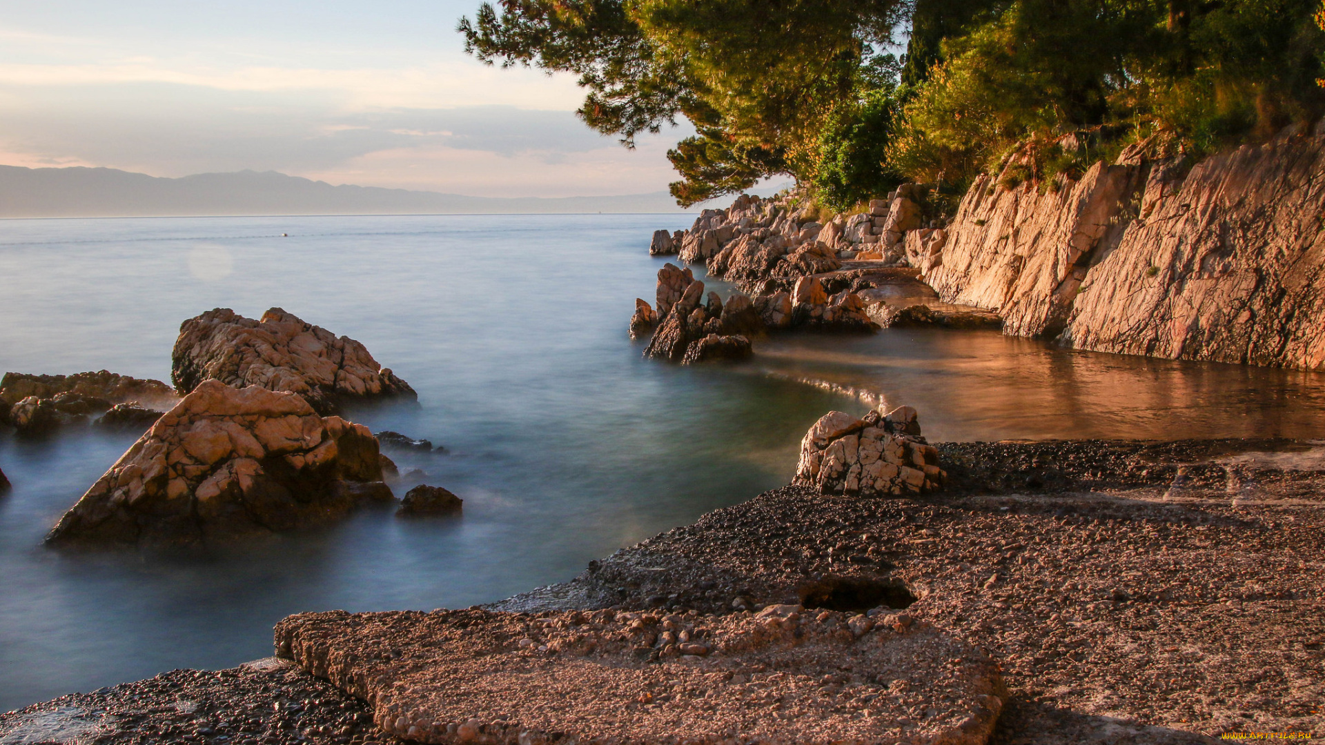 природа, побережье, море, берег