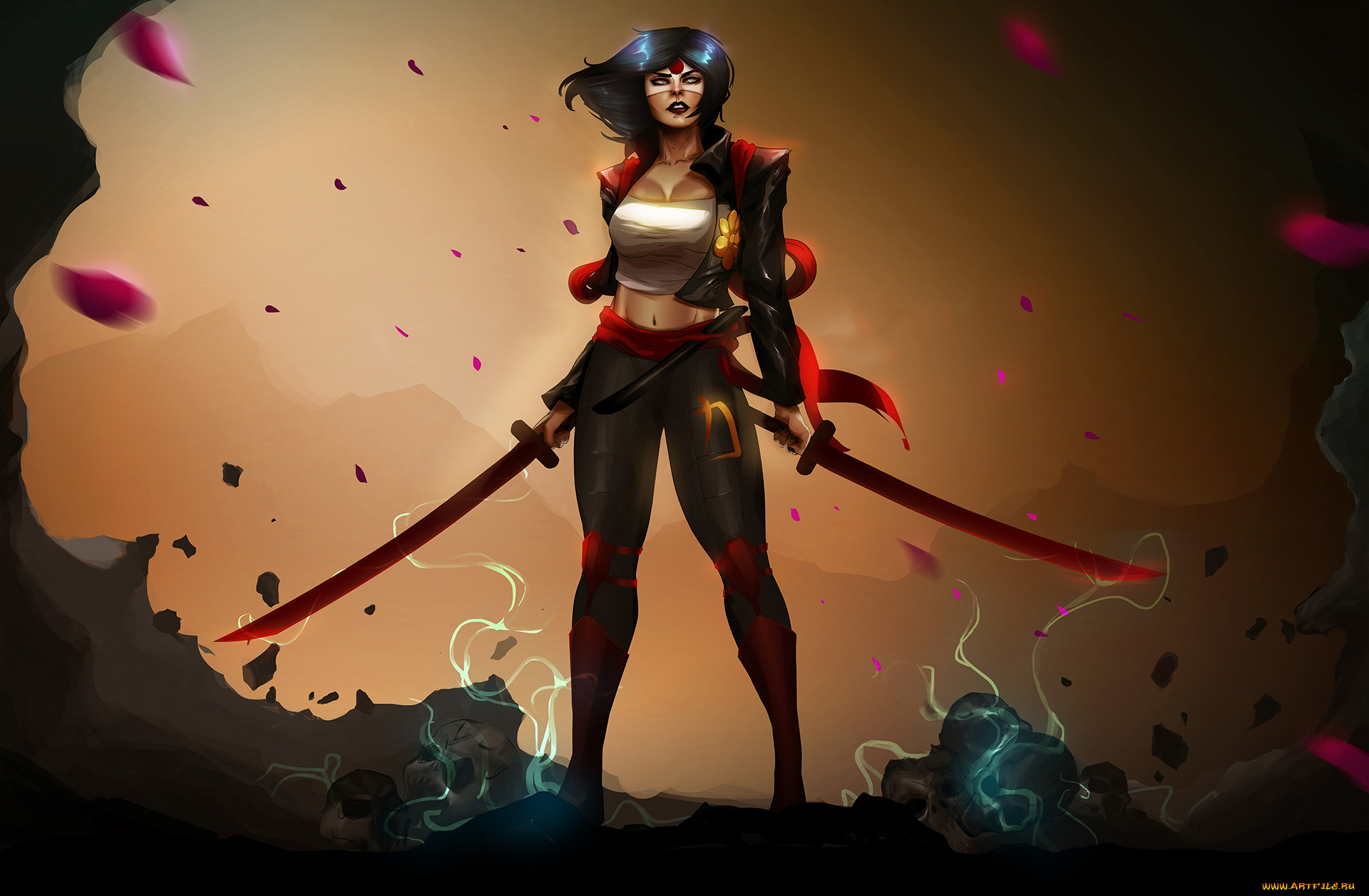 фэнтези, девушки, взгляд, фон, девушка, меч