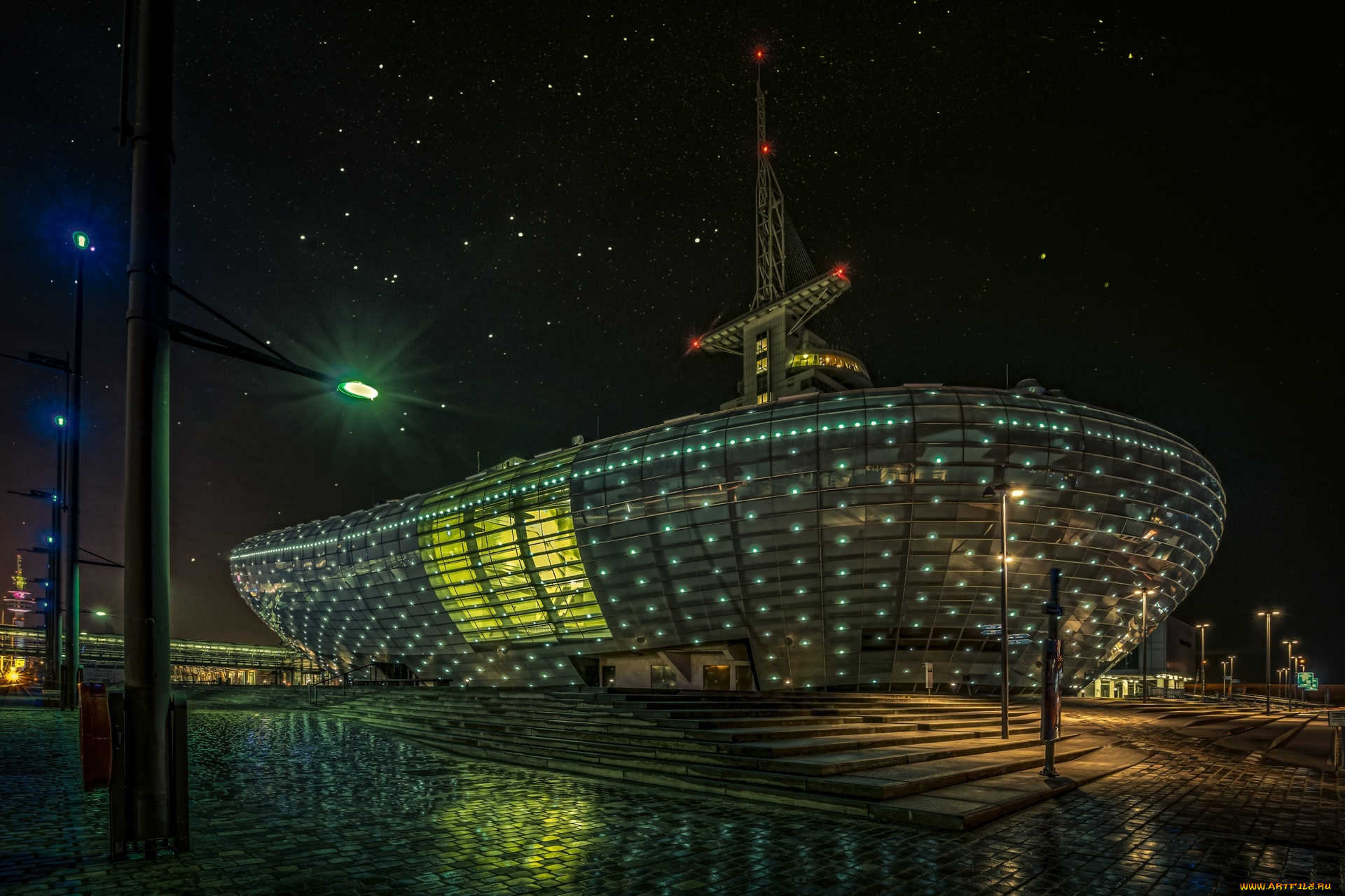 германия, города, -, здания, , дома, ступени, фонари, здвезды