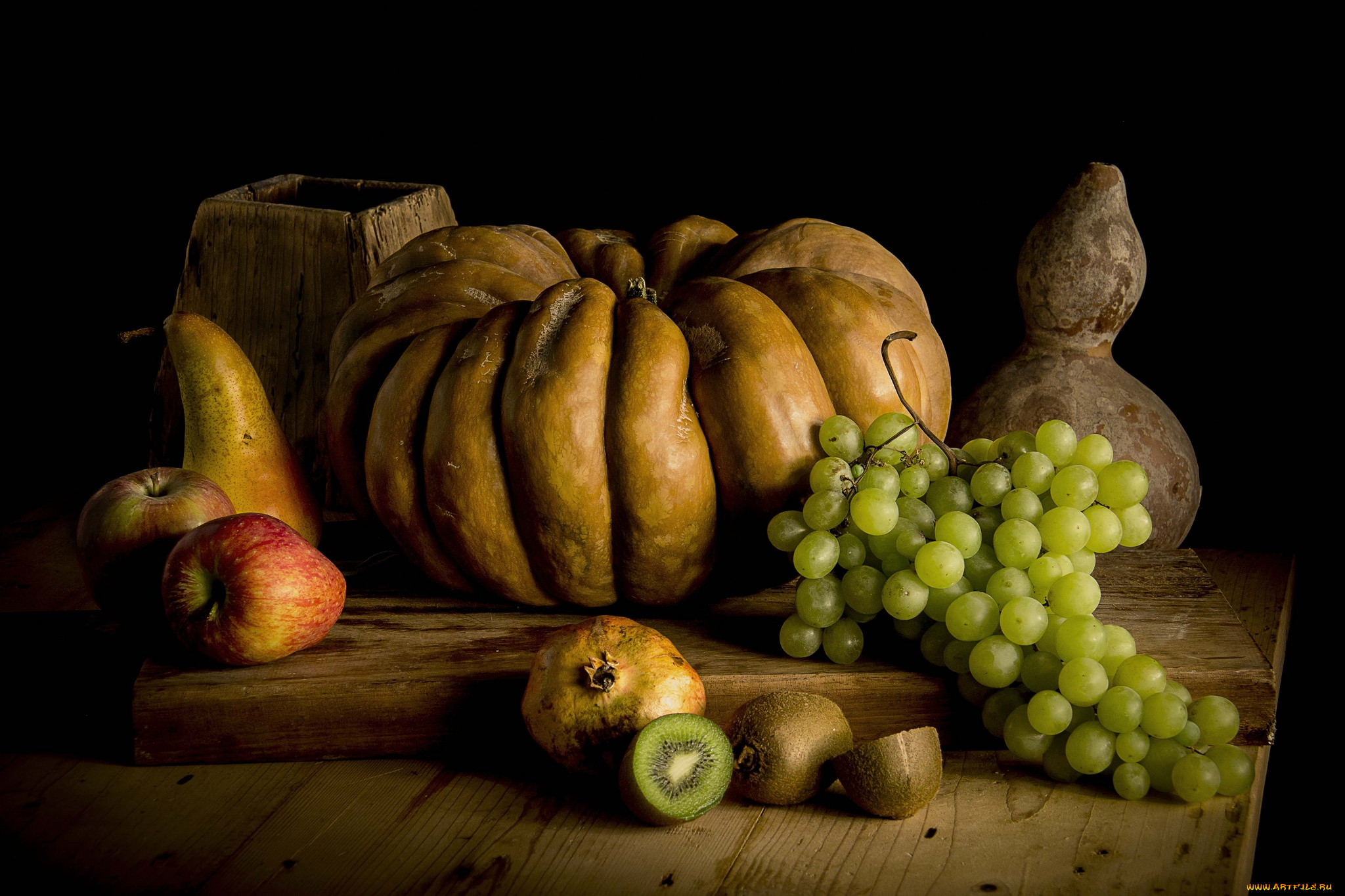 еда, фрукты, и, овощи, вместе, снедь