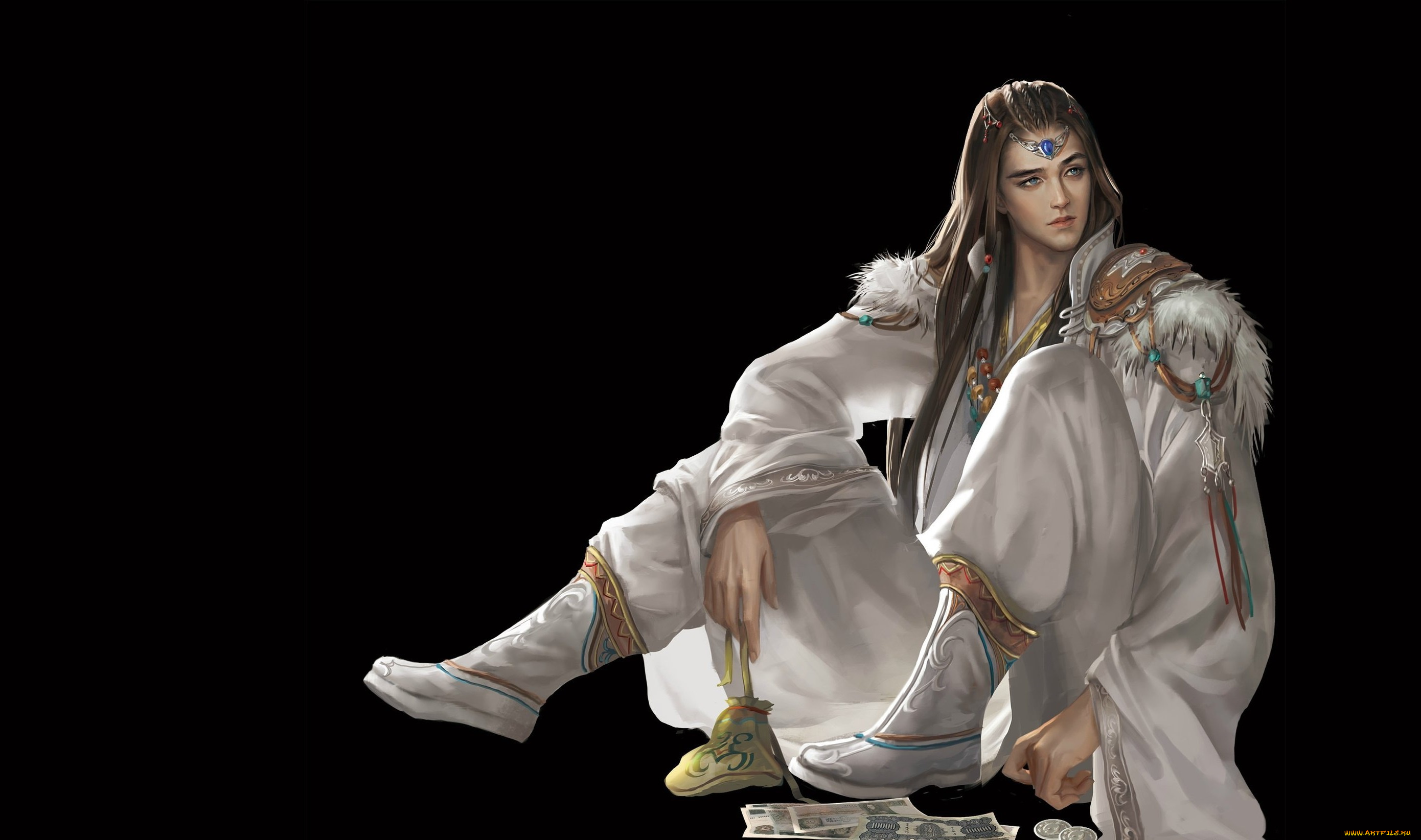 фэнтези, люди, деньги, маг, парень, арт, игра