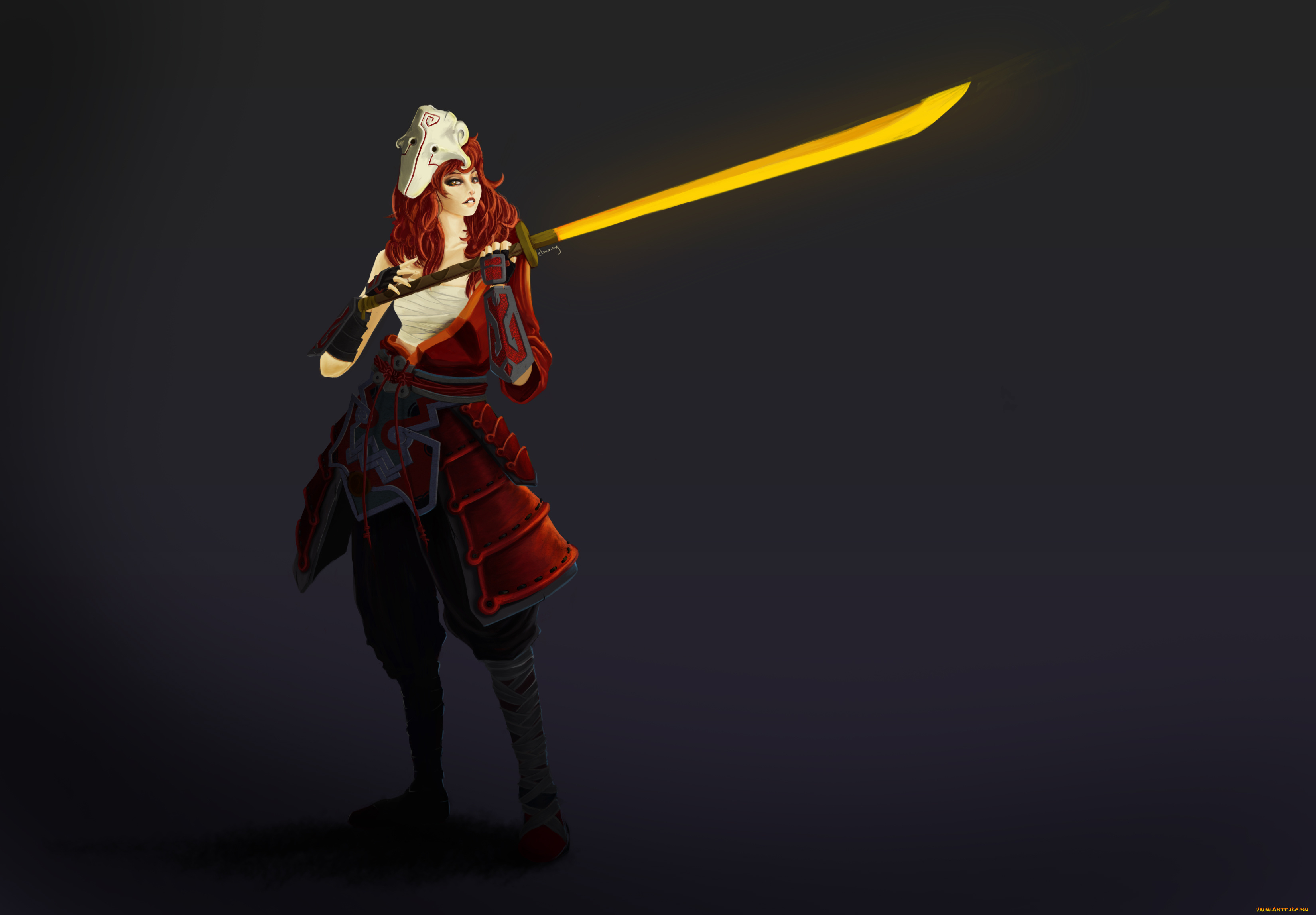 фэнтези, девушки, взгляд, фон, девушка, меч