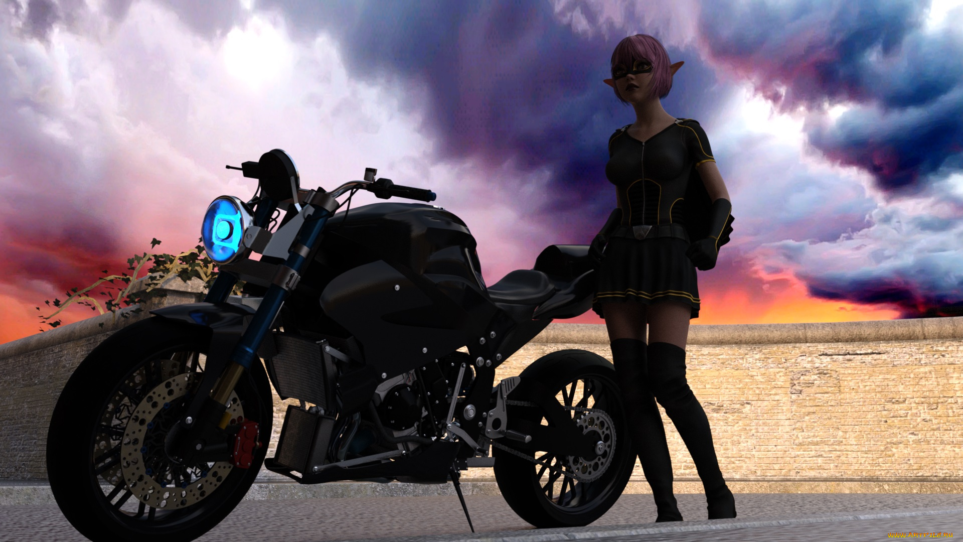 3д, графика, эльфы, , elves, фон, взгляд, эльфийка