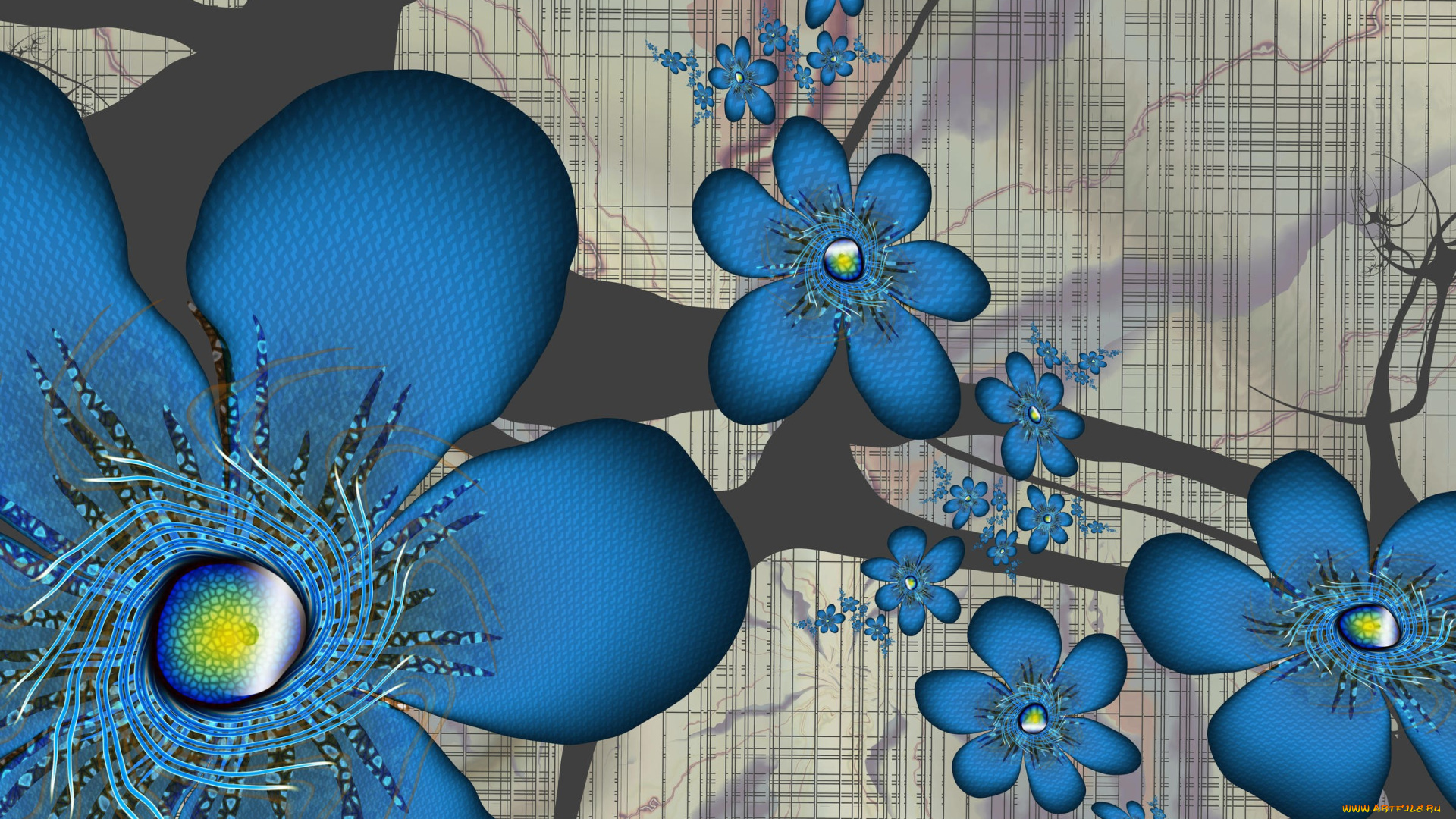 3д, графика, цветы, , flowers, фон, цветы