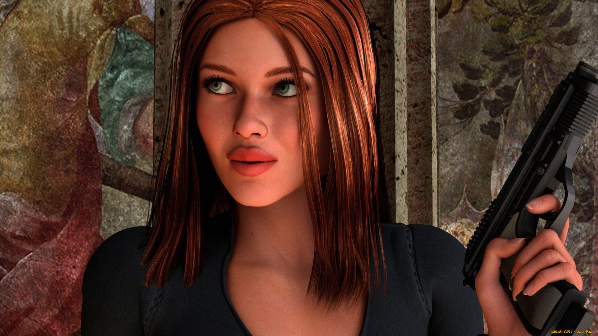 3д, графика, фантазия, , fantasy, фон, взгляд, девушка