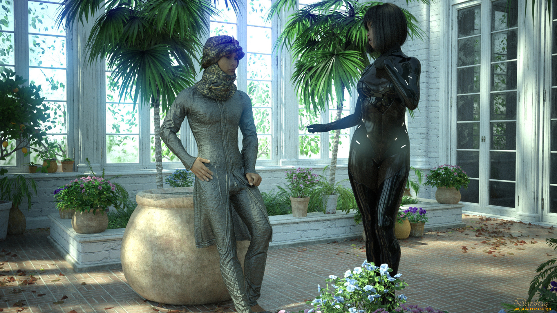 3д, графика, люди, , people, девушка, взгляд, фон