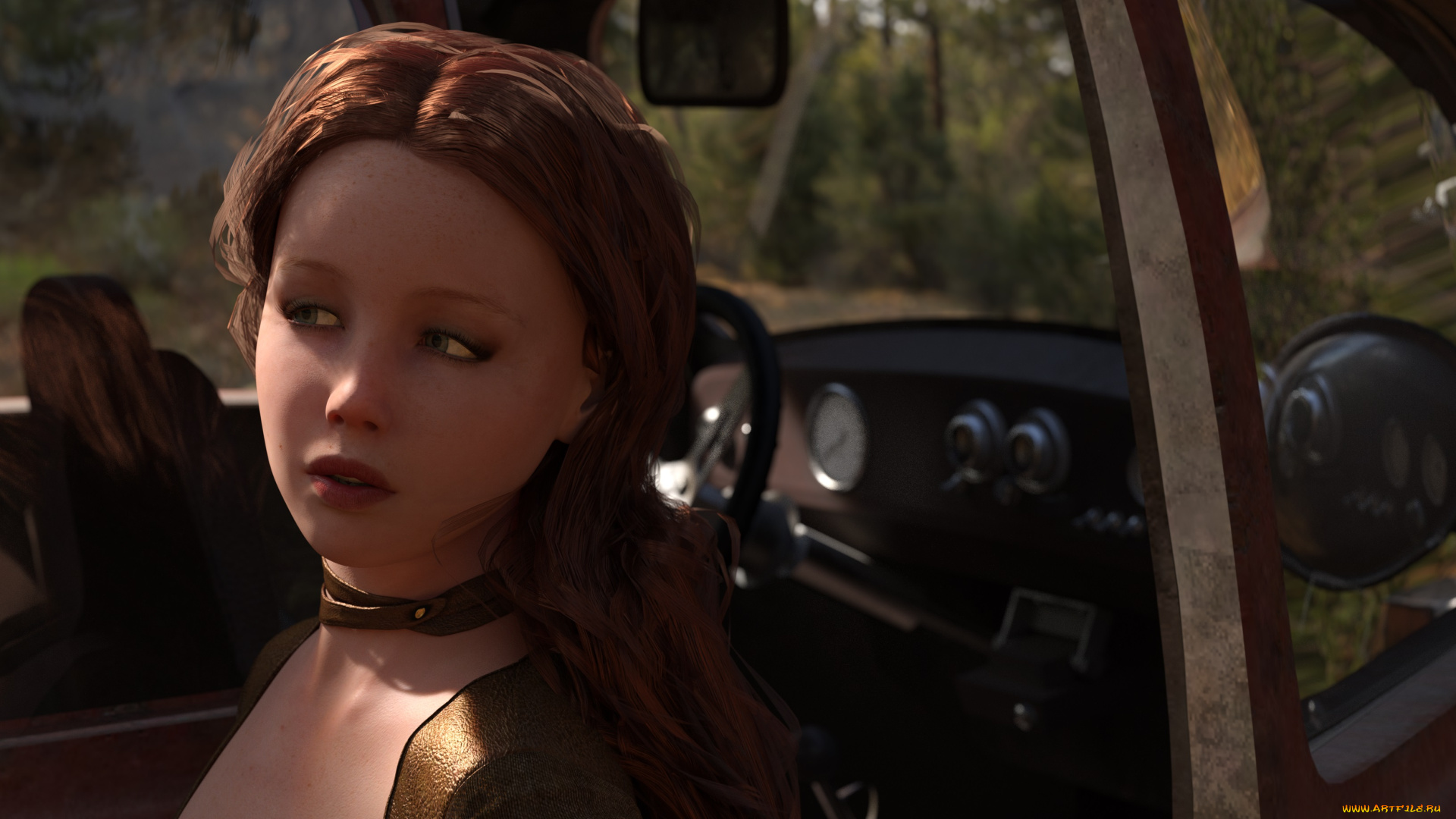 3д, графика, портрет, , portraits, девушка, взгляд, фон