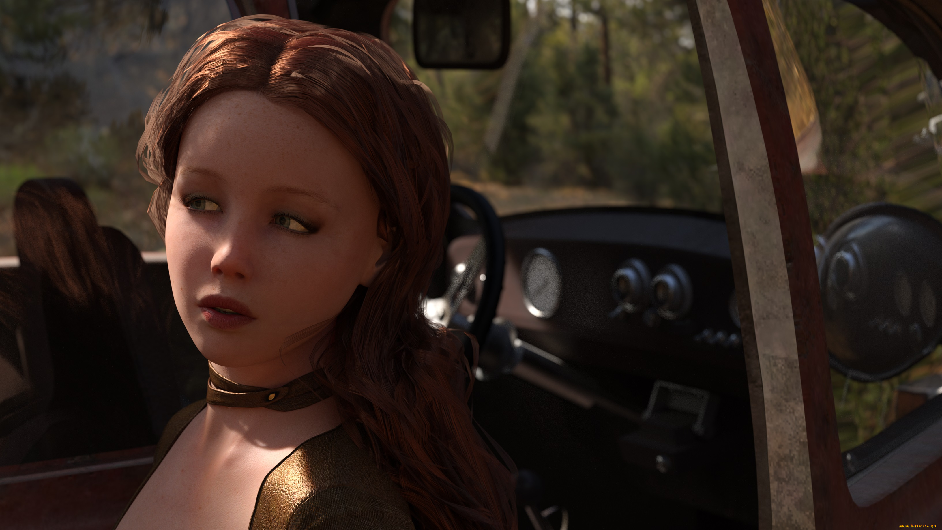 3д, графика, портрет, , portraits, девушка, взгляд, фон