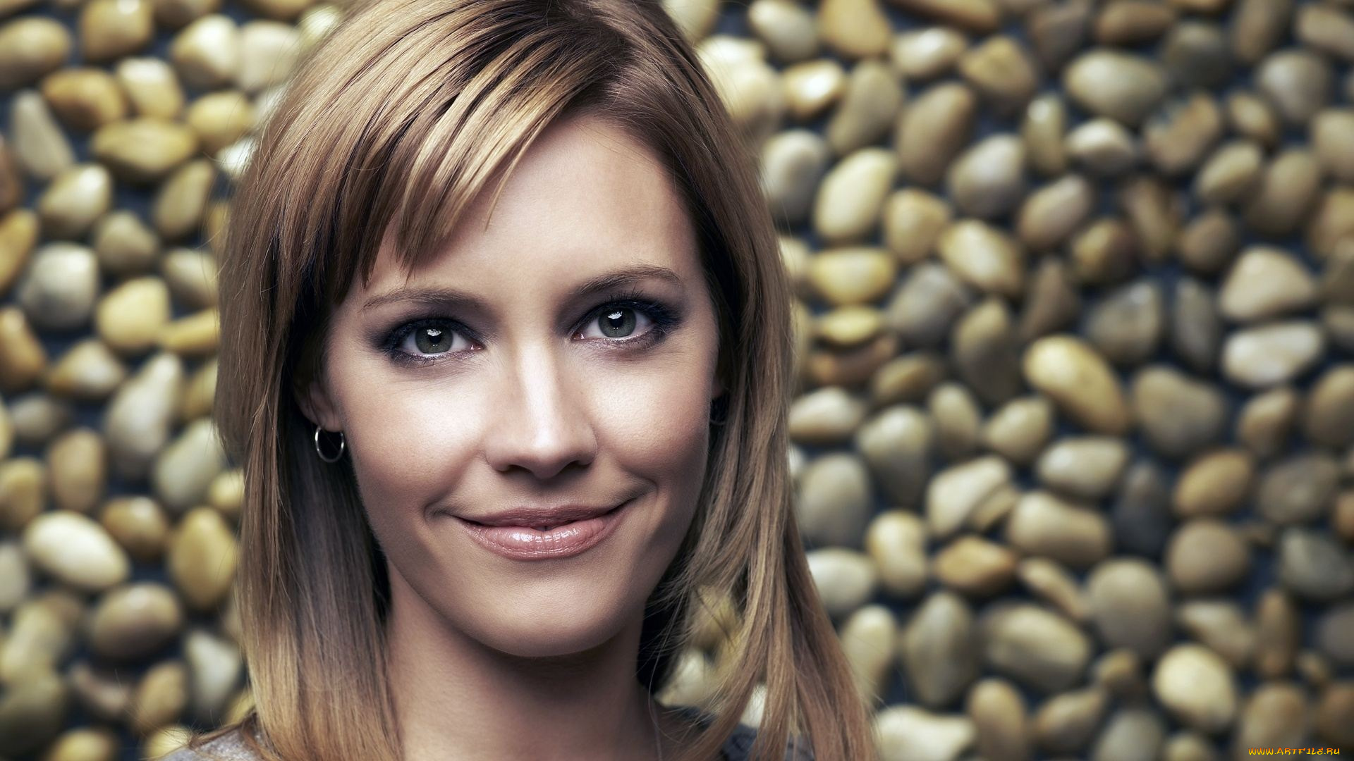 девушки, kadee, strickland, блондинка, лицо, улыбка, камни