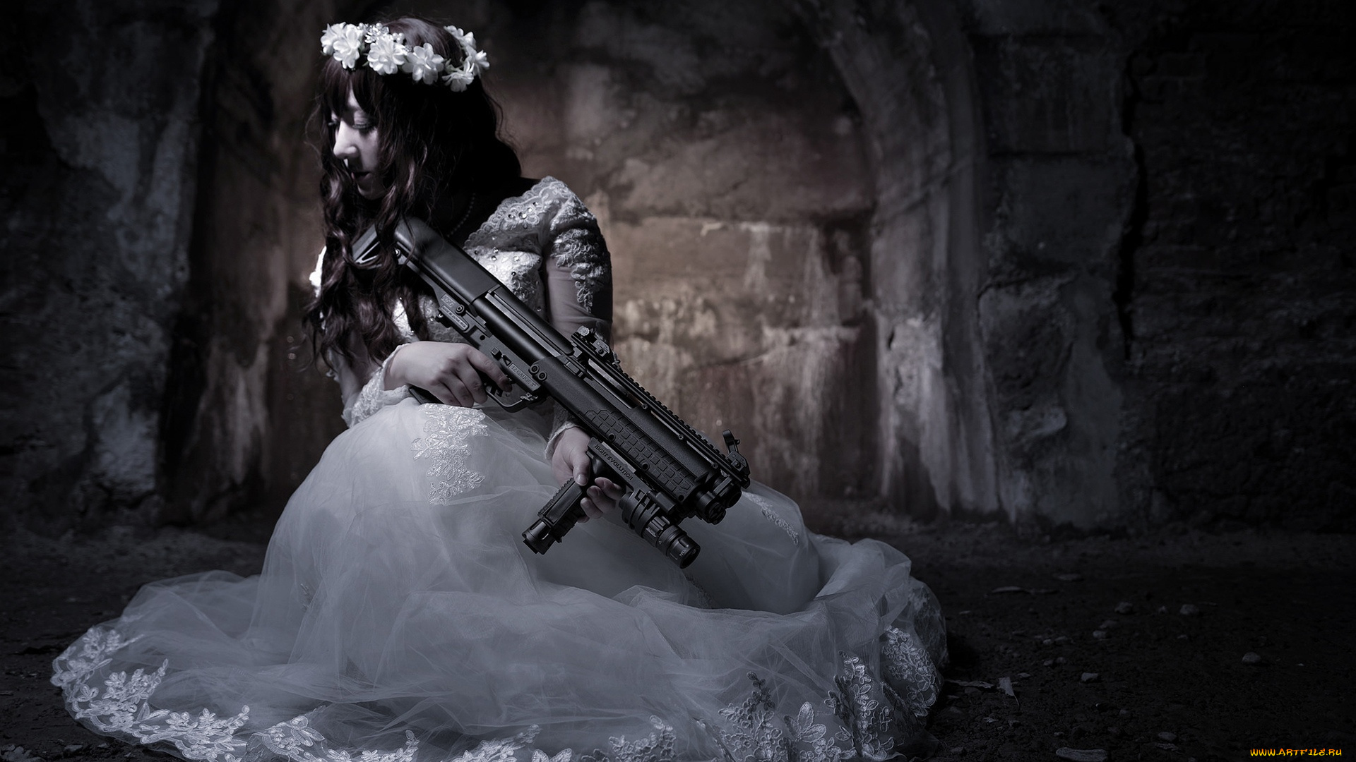 девушки, -, девушки, с, оружием, дробовик, kel-tec, ksg