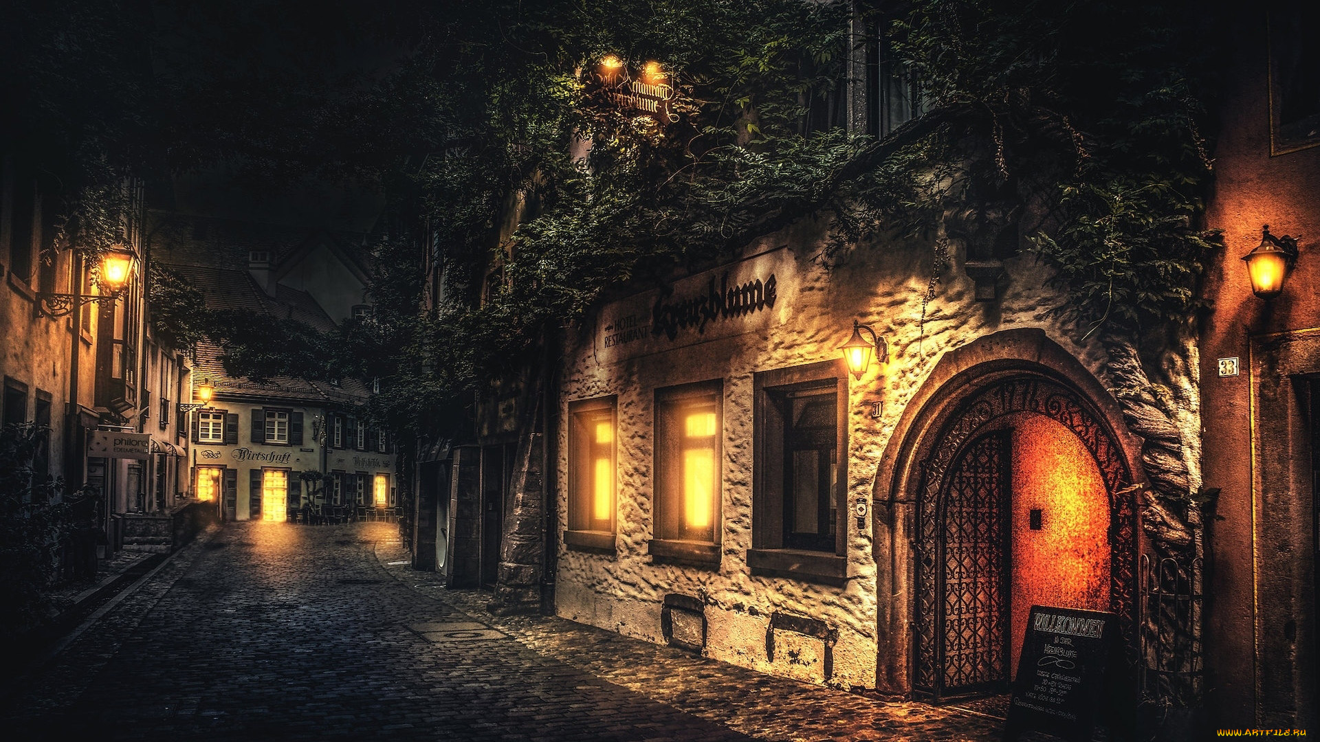 freiburg, im, breisgau, germany, города, -, огни, ночного, города, freiburg, im, breisgau