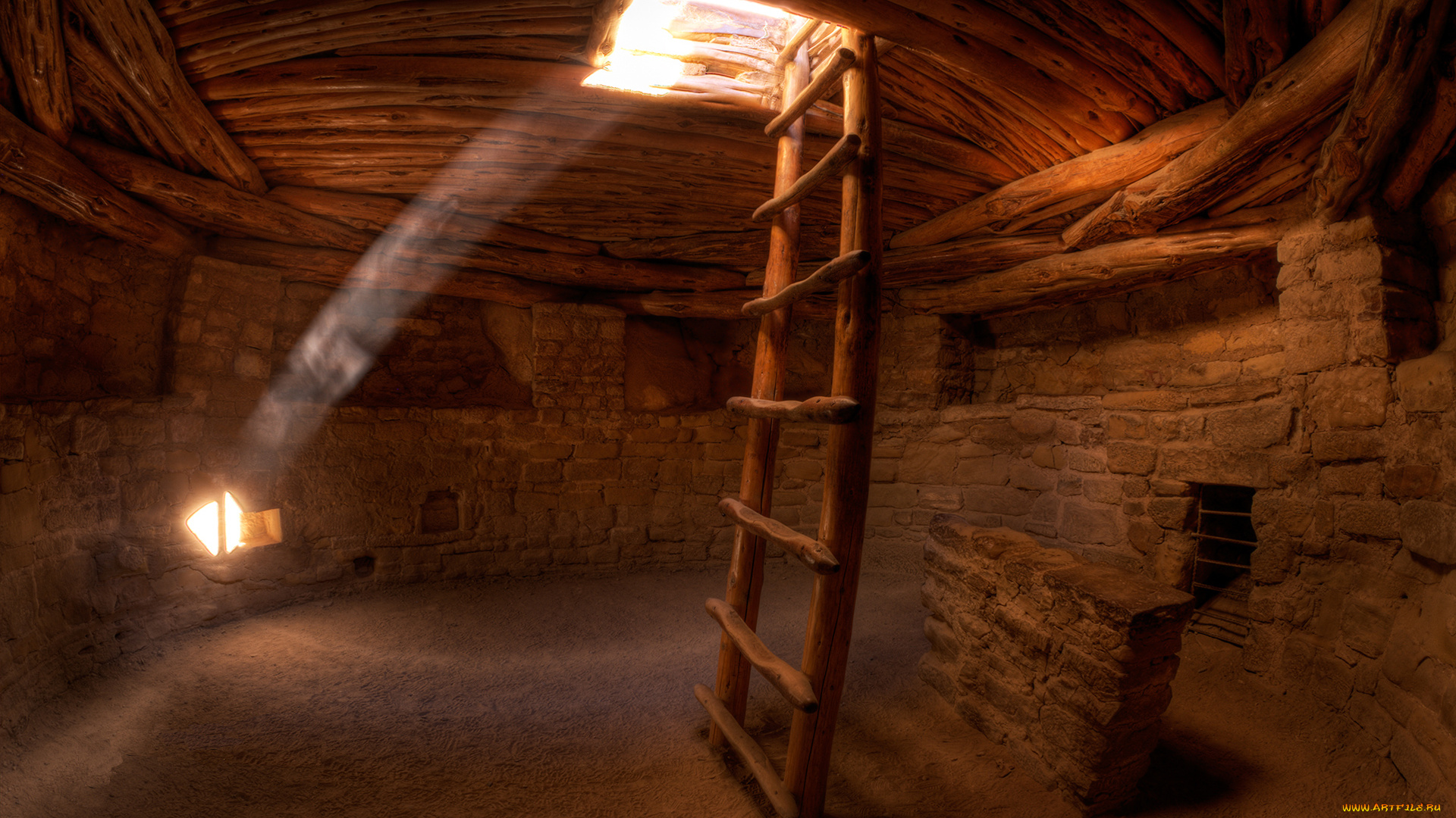 интерьер, -, другое, подвал, лестница, люк, свет