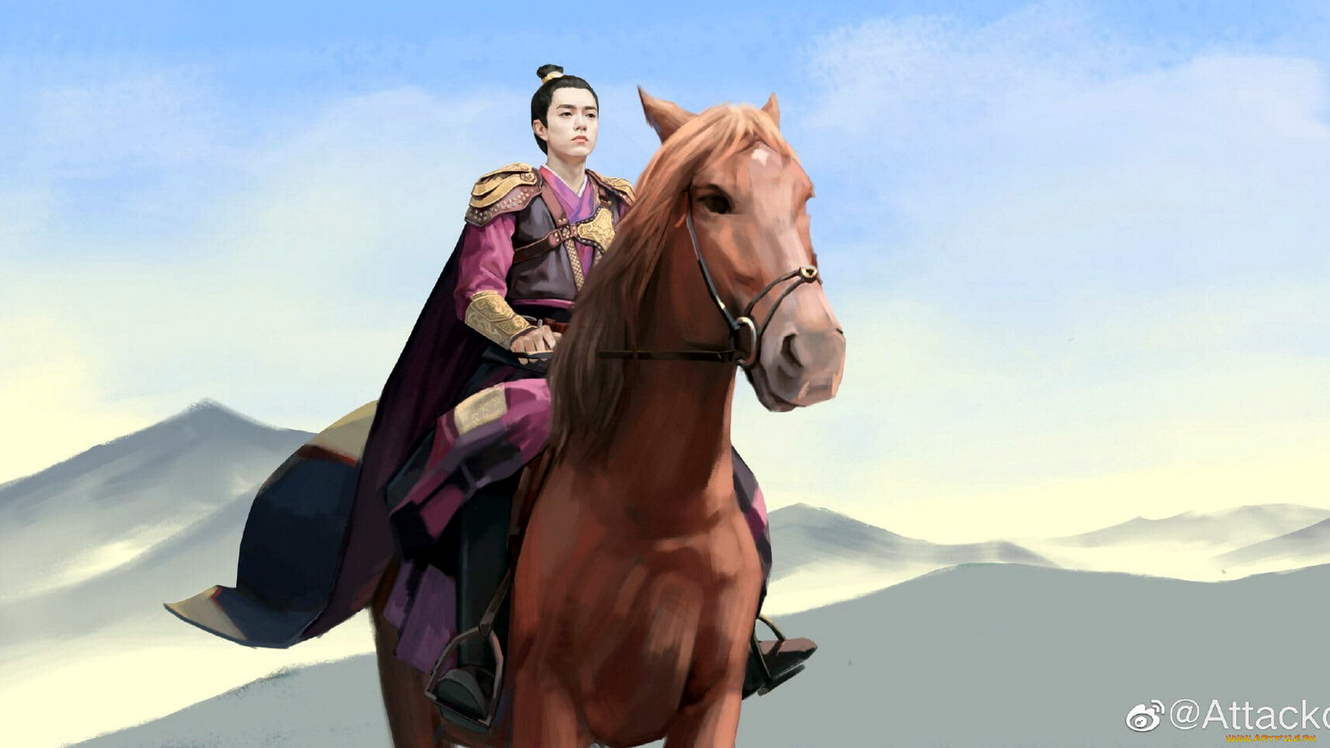 рисованное, кино, , мультфильмы, всадник, горы