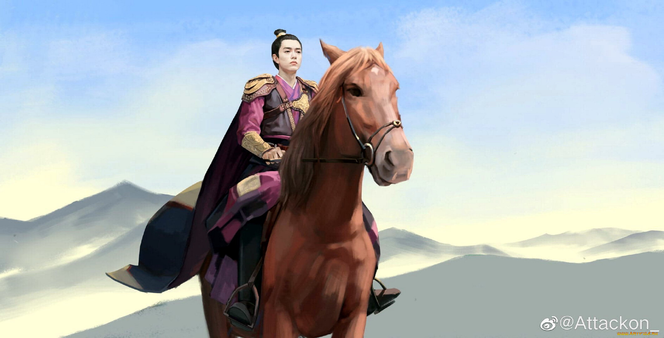 рисованное, кино, , мультфильмы, всадник, горы