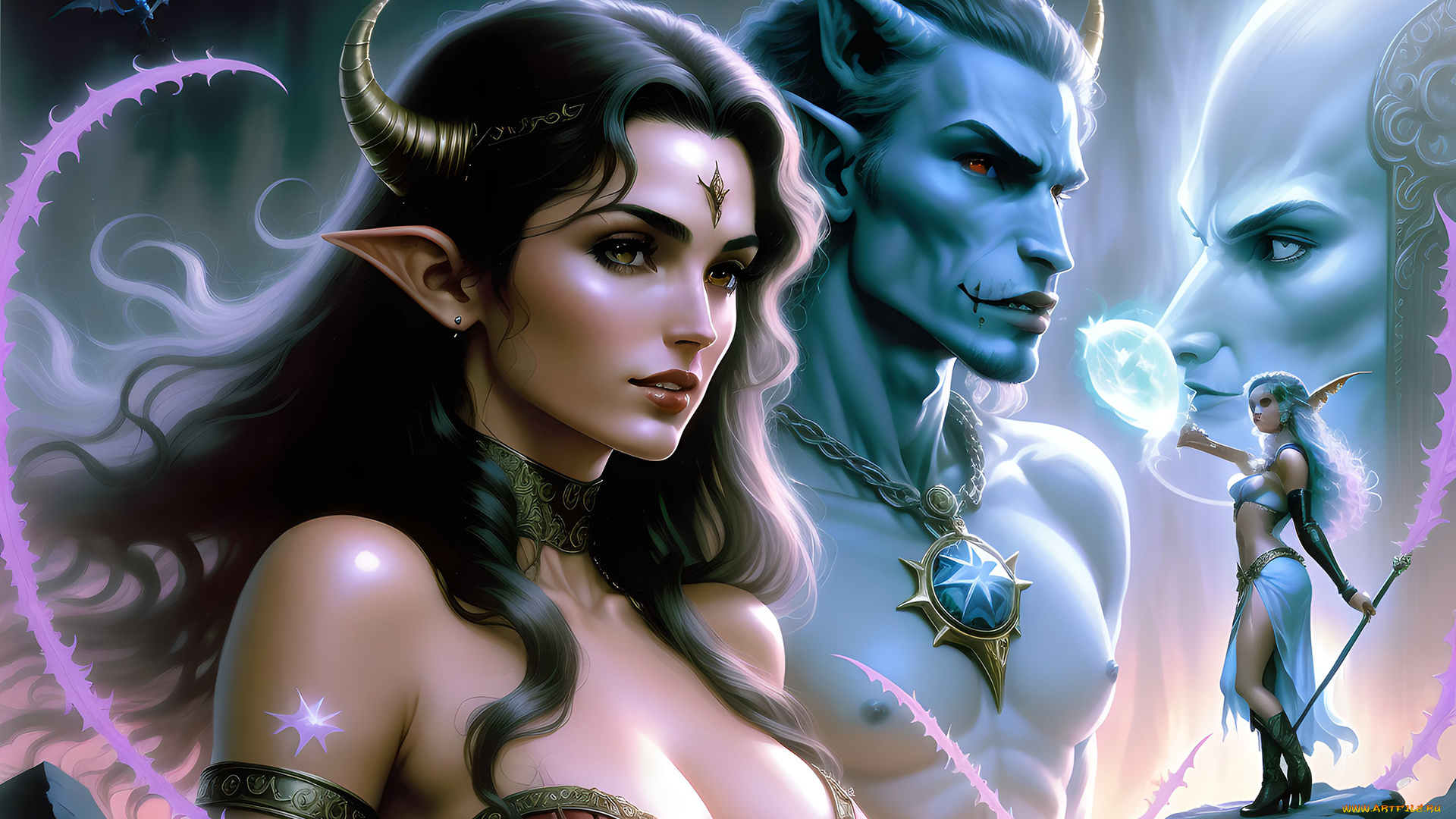 фэнтези, красавицы, и, чудовища, нейросети, графика, нейроарт, ai, art, нейронные, сети, рисунки, нейро, искусство