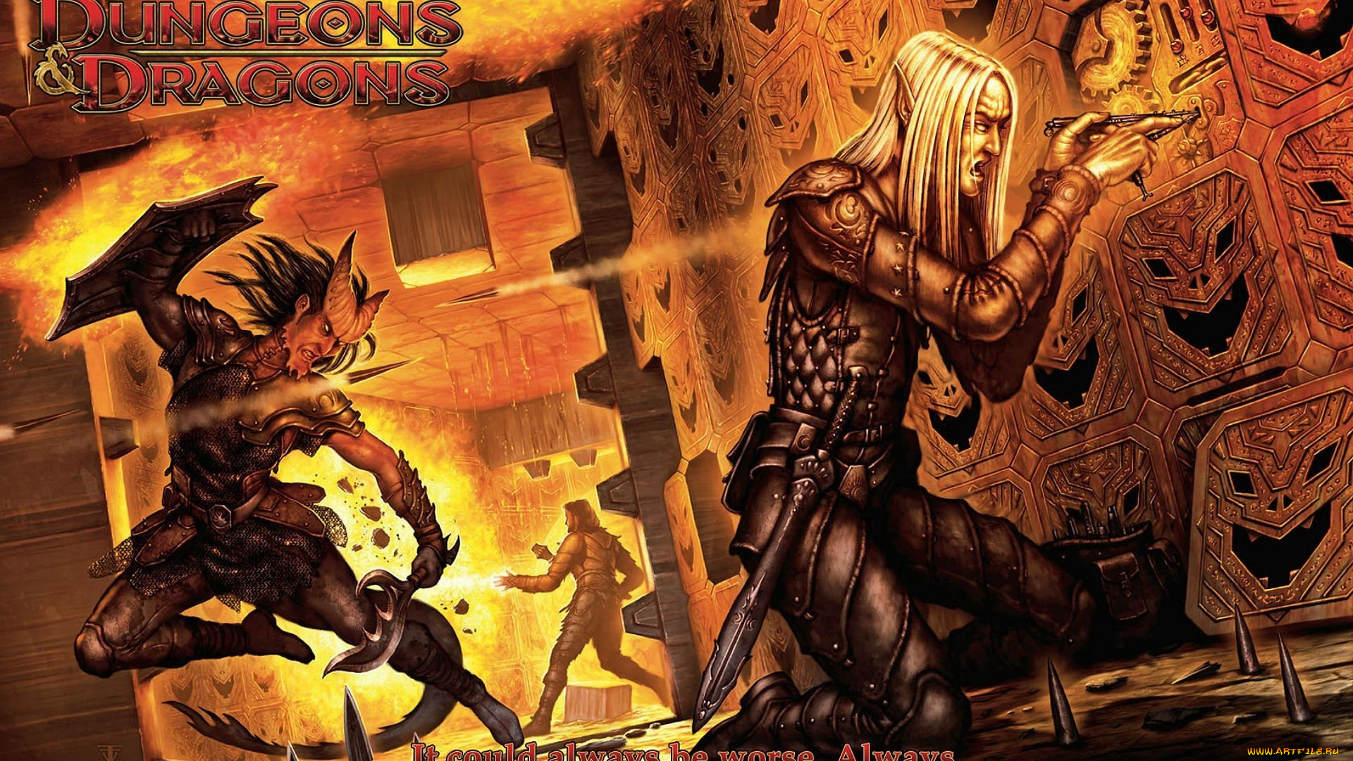 видео, игры, dungeons, &, dragons, online, эльф, демон, стена, тайник, защита