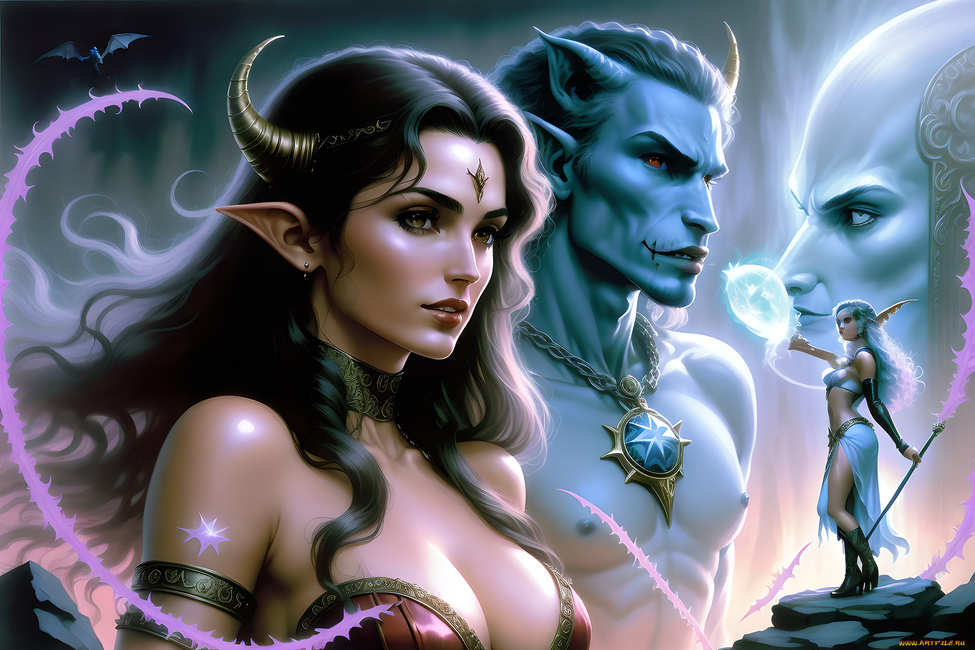фэнтези, красавицы, и, чудовища, нейросети, графика, нейроарт, ai, art, нейронные, сети, рисунки, нейро, искусство