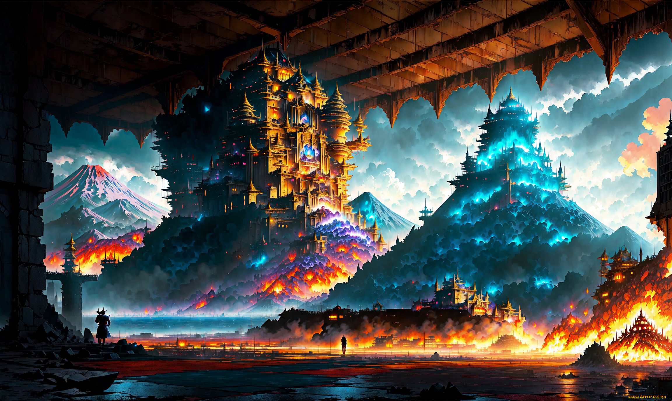 фэнтези, замки, нейросети, графика, нейроарт, ai, art, нейронные, сети, рисунки, нейро, искусство