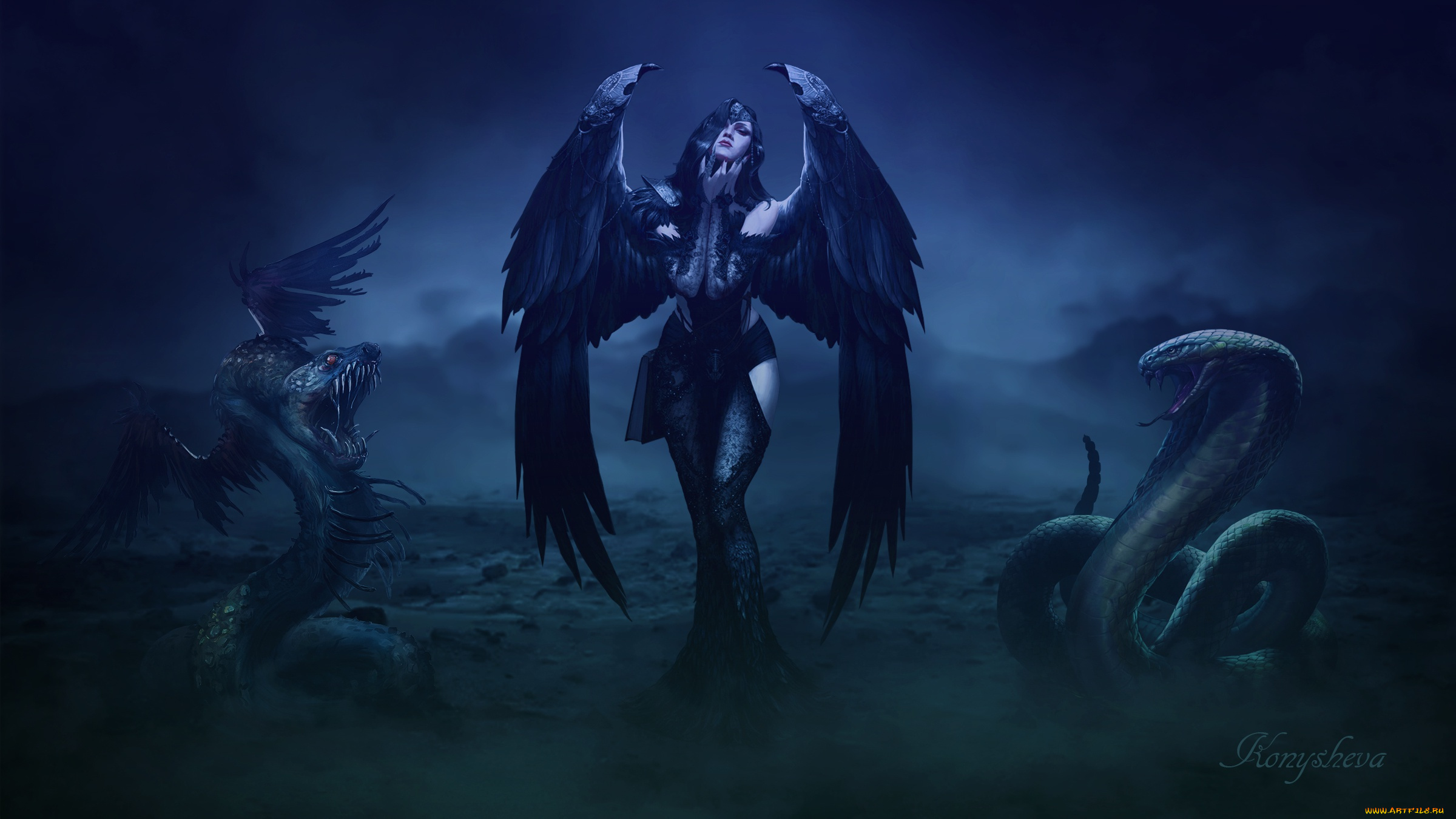 фэнтези, ангелы, девушка