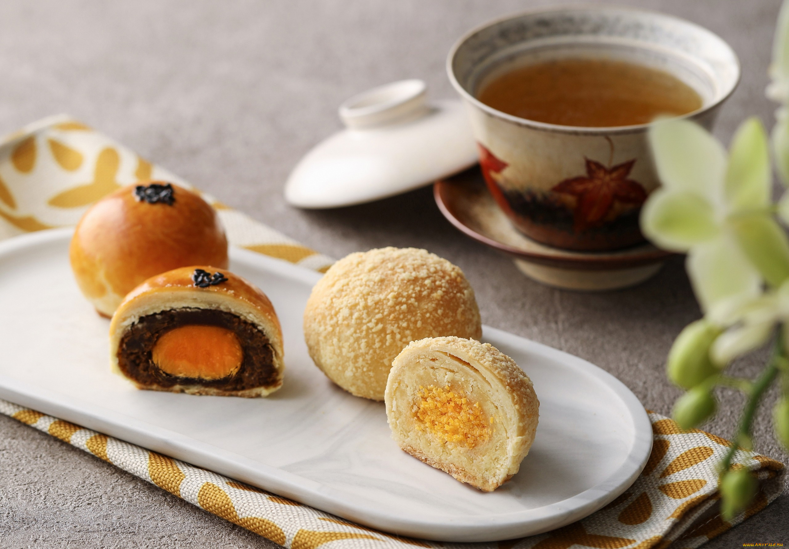 еда, пирожные, , кексы, , печенье, чай, ассорти