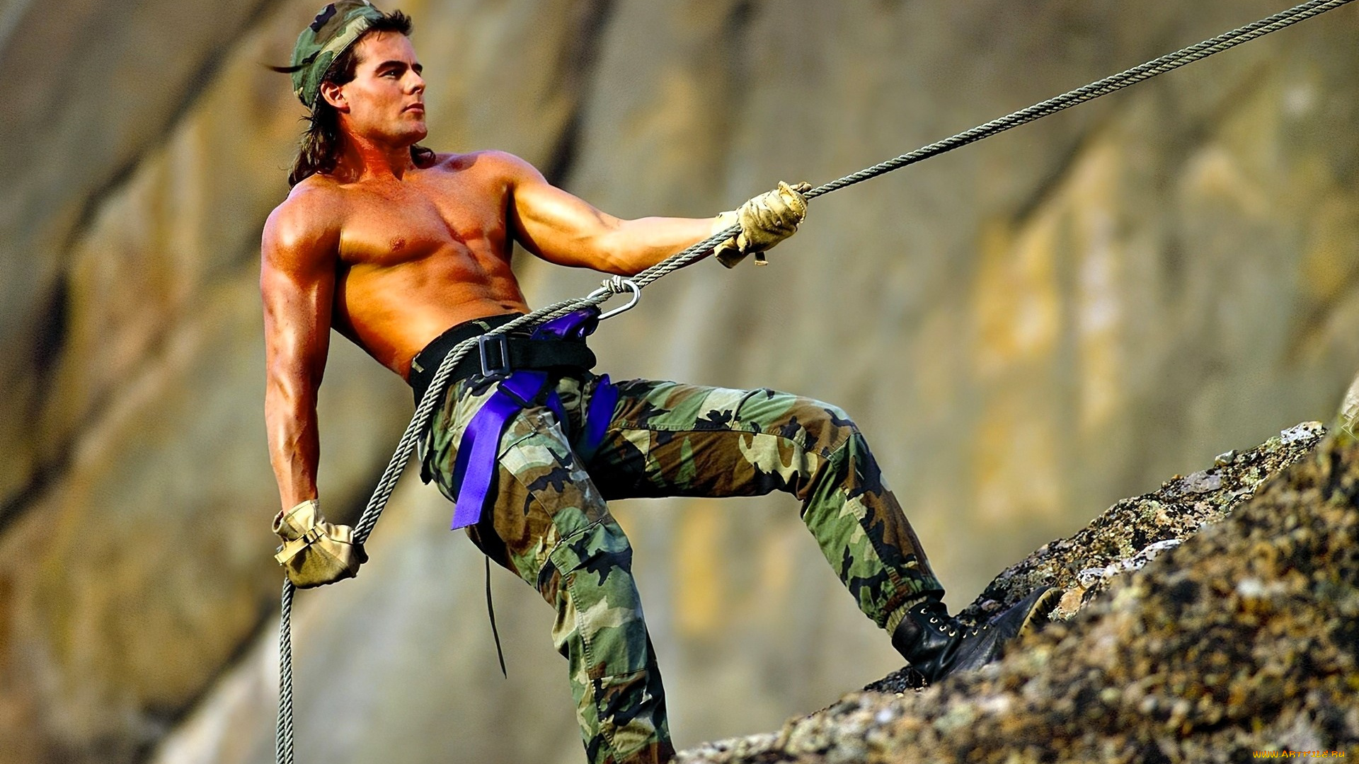 мужчины, -unsort, альпинист, скалы, трос