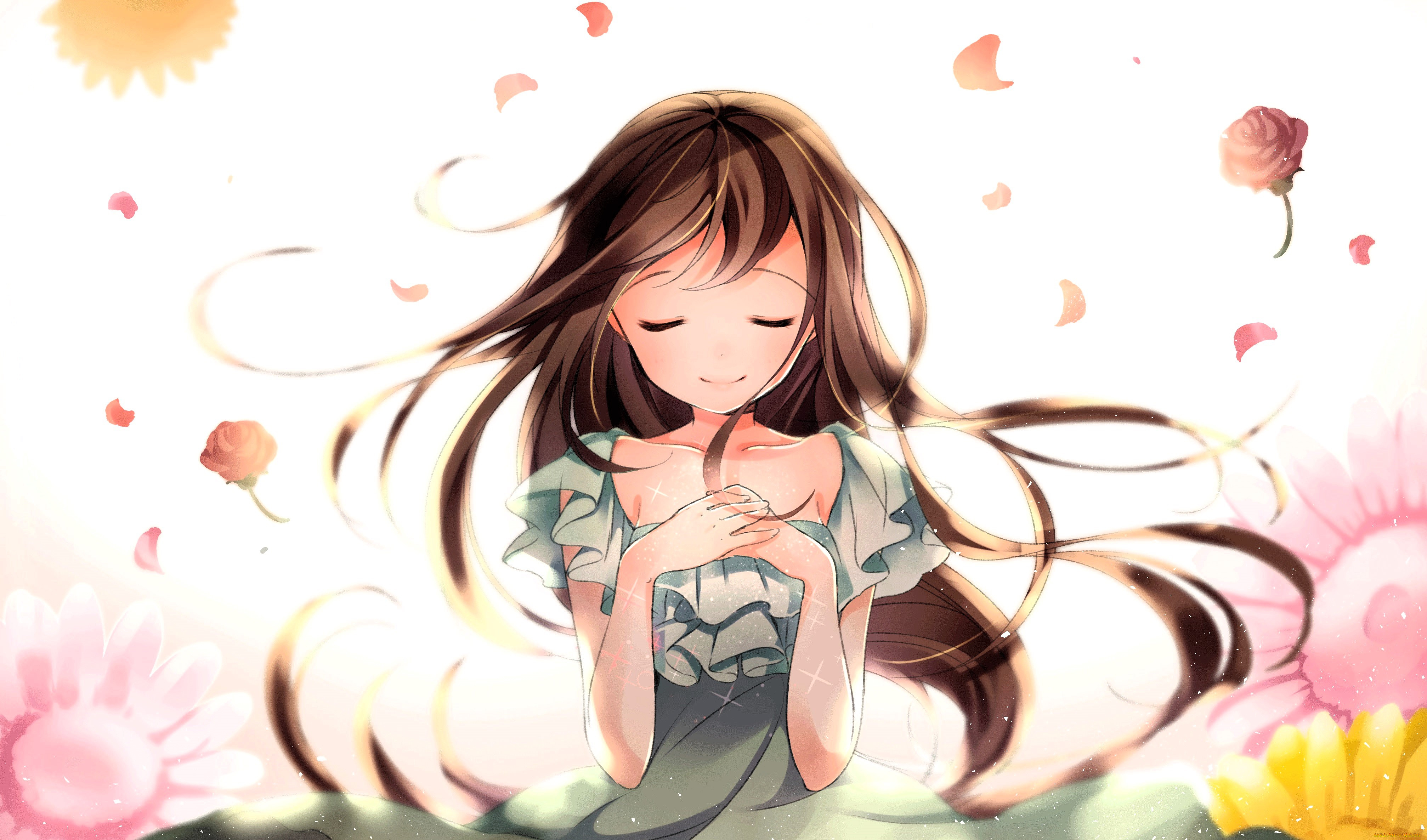 аниме, unknown, , другое, , девочка, розы