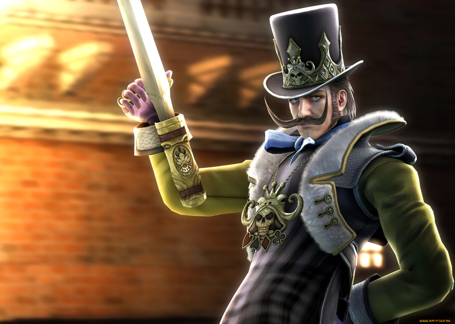 видео, игры, soulcalibur, , broken, destiny, мужчина, оружие, шляпа, усы