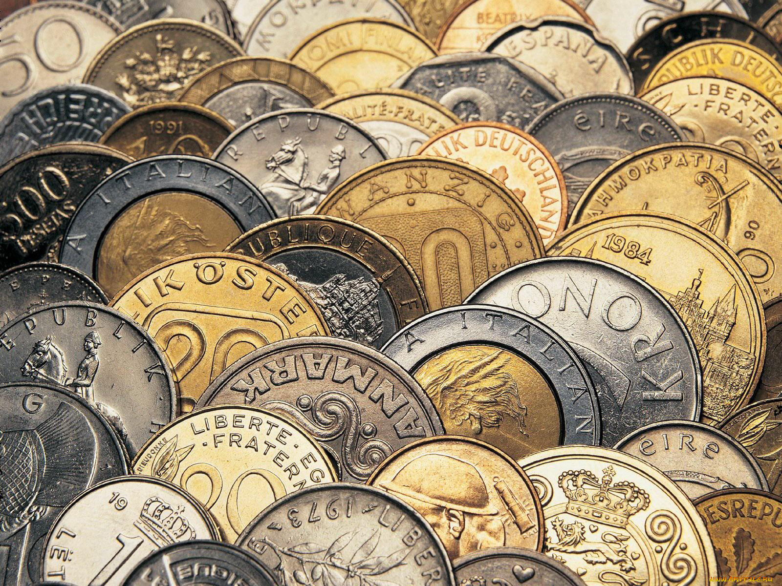 разное, золото, купюры, монеты