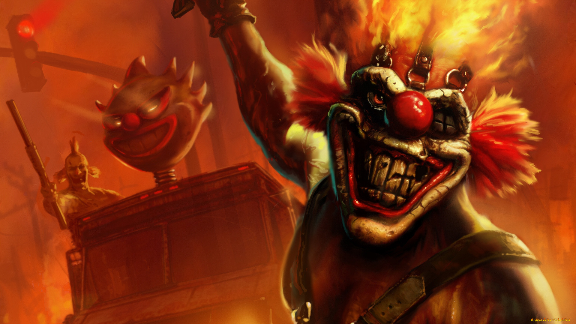 twisted, metal, видео, игры, клоун