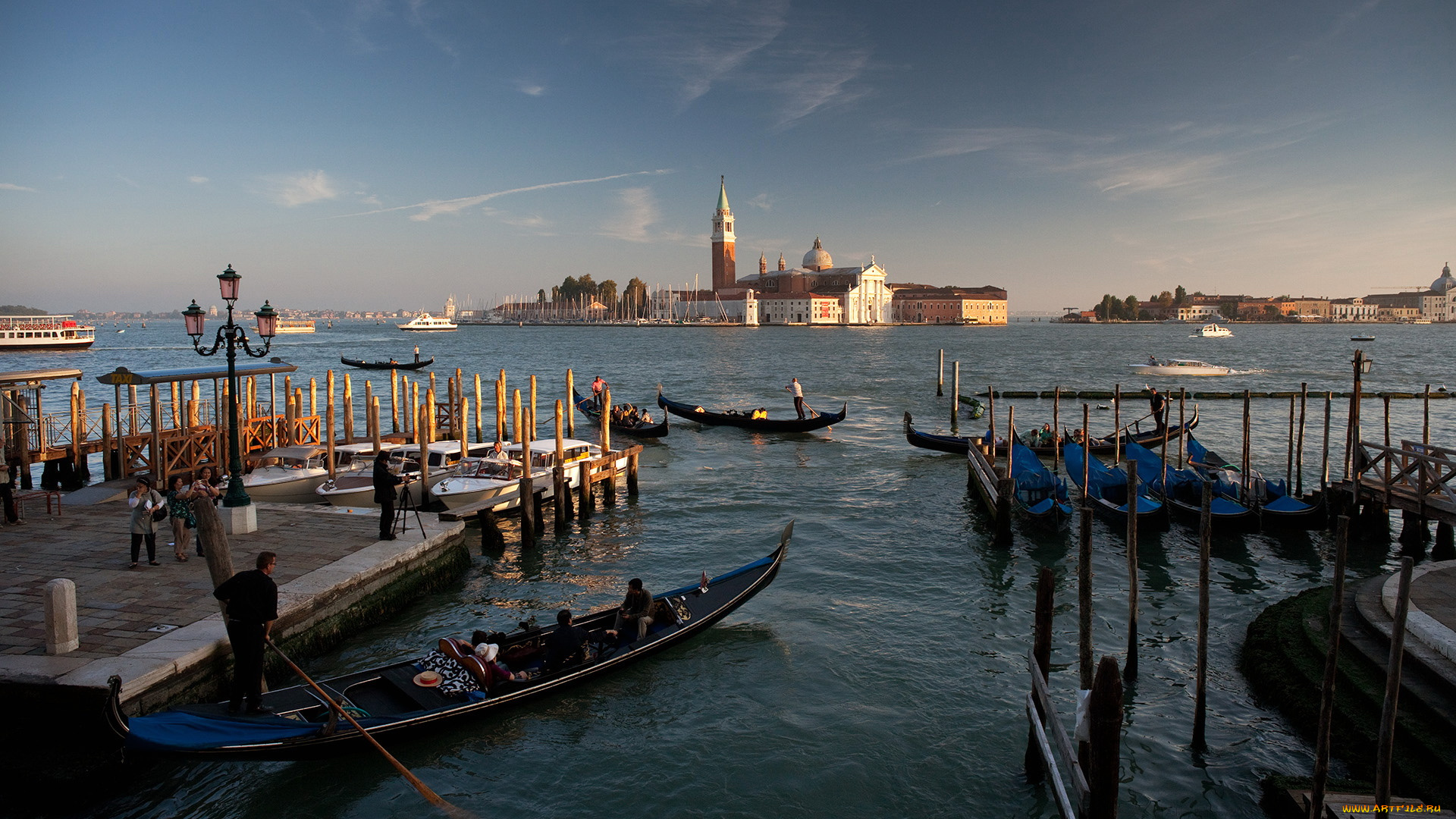 venice, города, венеция, италия, гондолы, причал