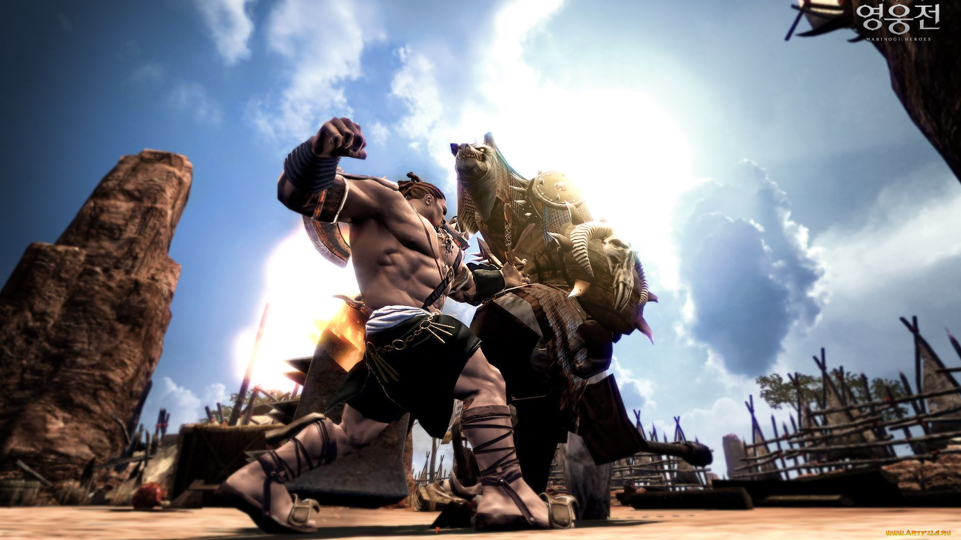 видео, игры, vindictus, человек, существо, драка