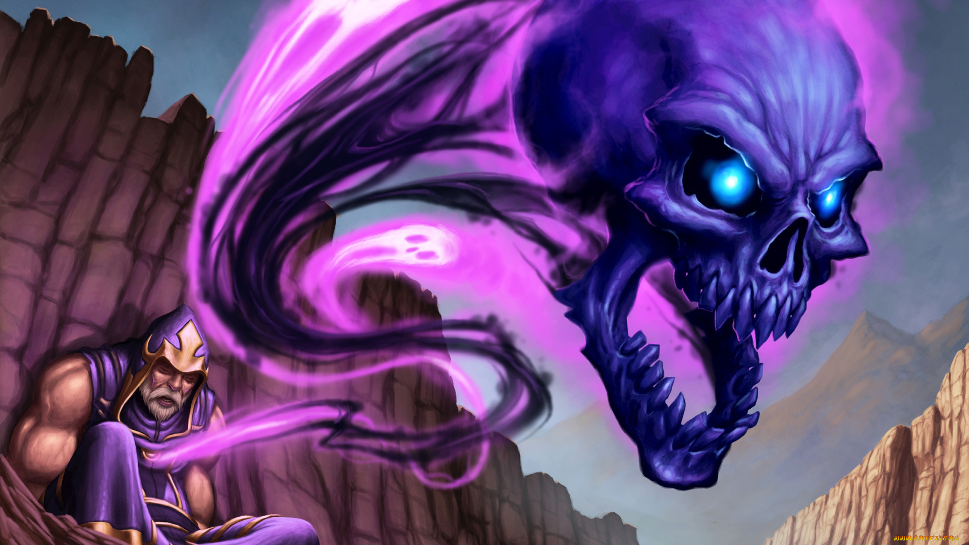 world, of, warcraft, trading, card, game, видео, игры, череп