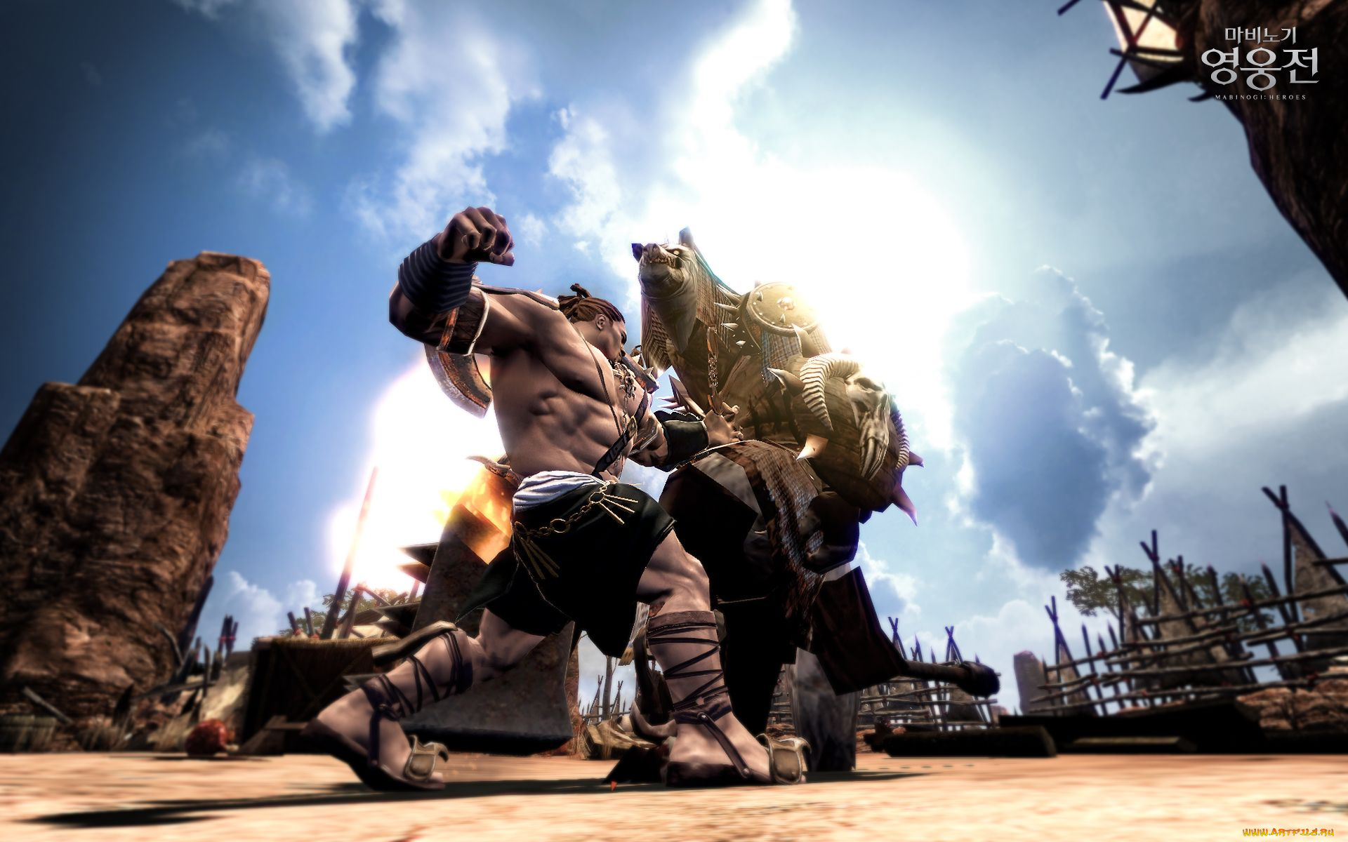 видео, игры, vindictus, человек, существо, драка