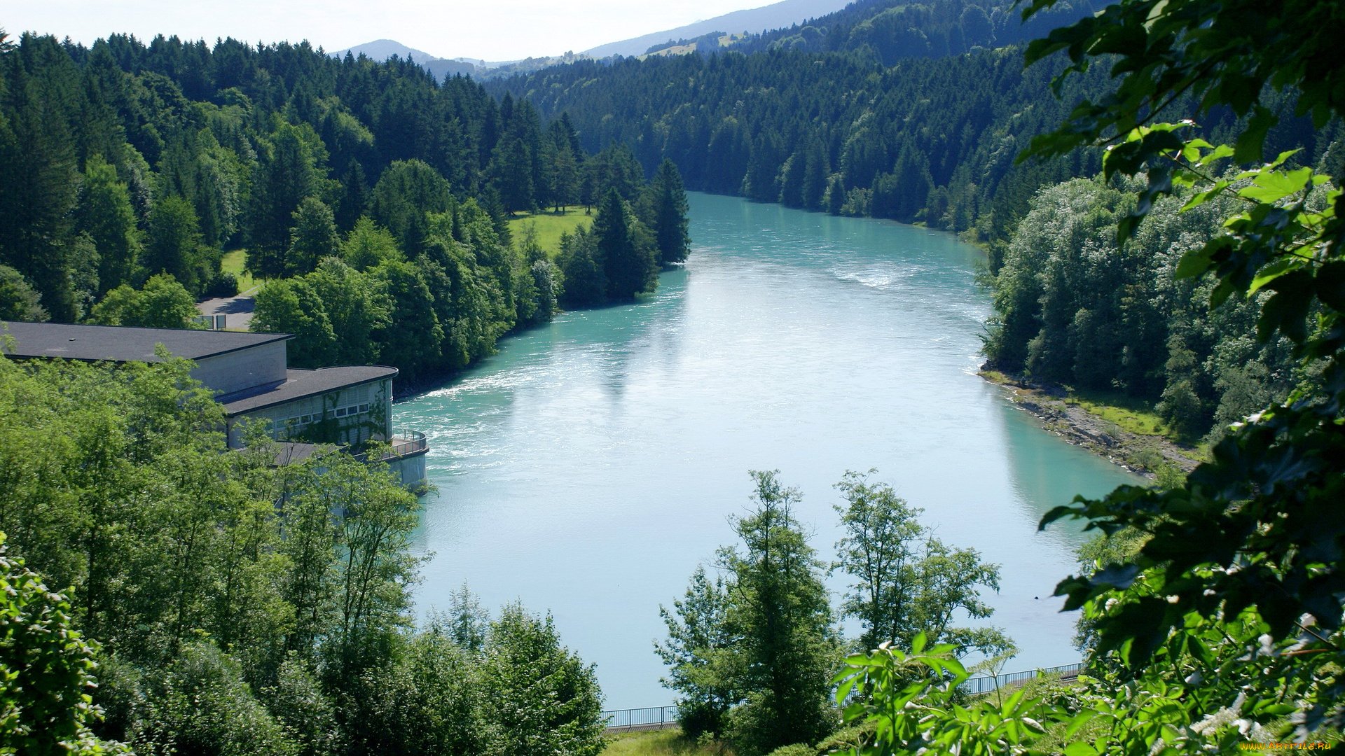 германия, бавария, хальблех, природа, реки, озера, лес, река