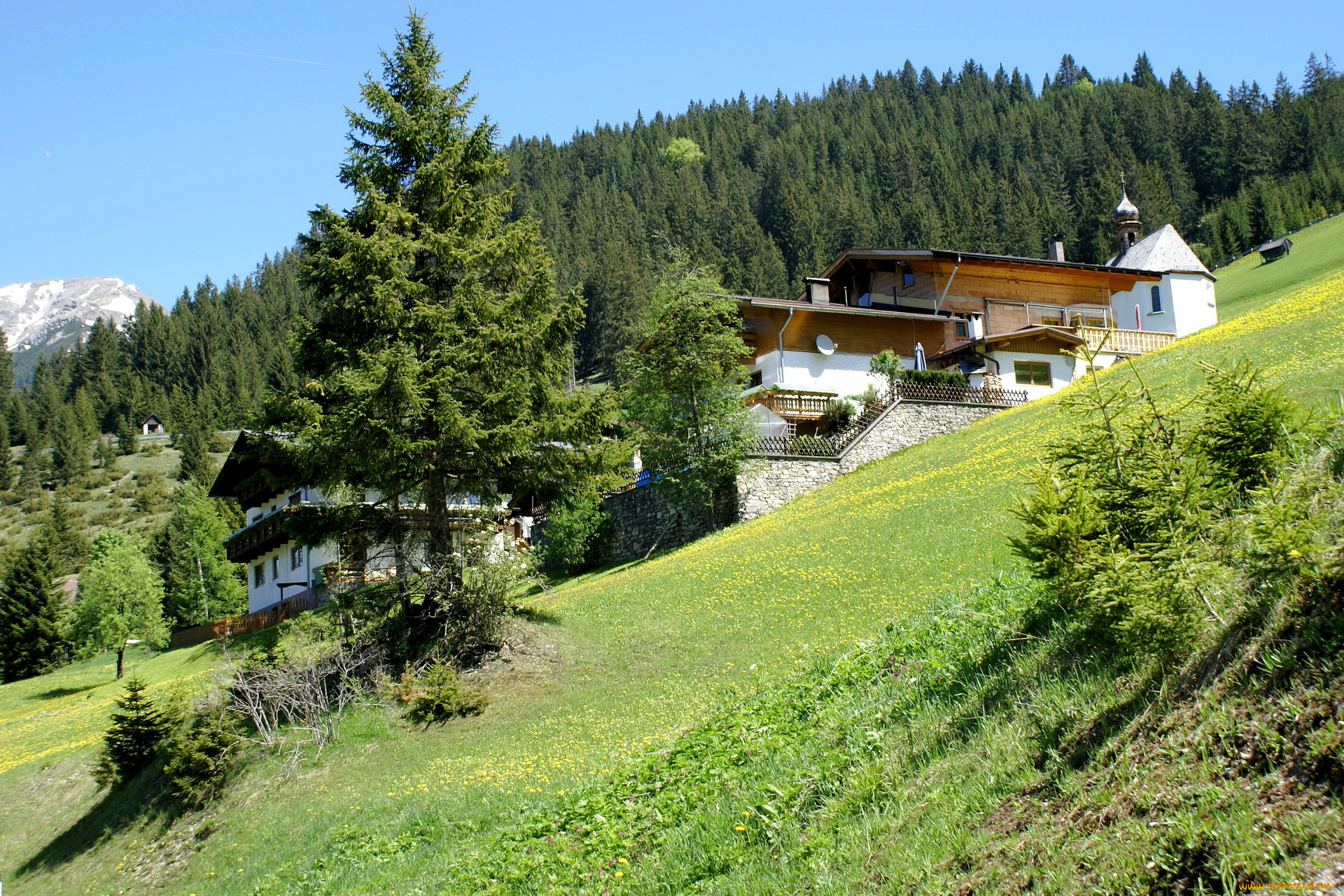 австрия, тироль, берванг, города, пейзажи, горы