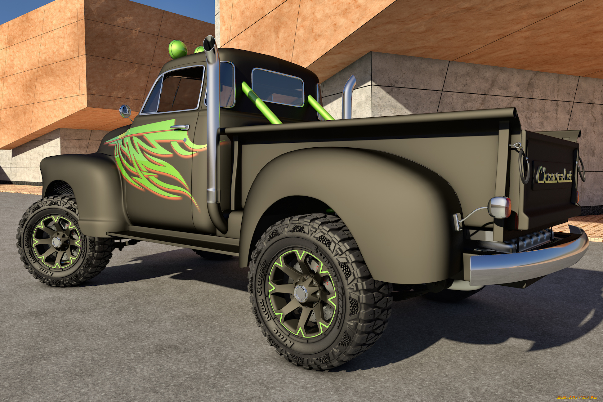 автомобили, 3д, chevrolet, 1951