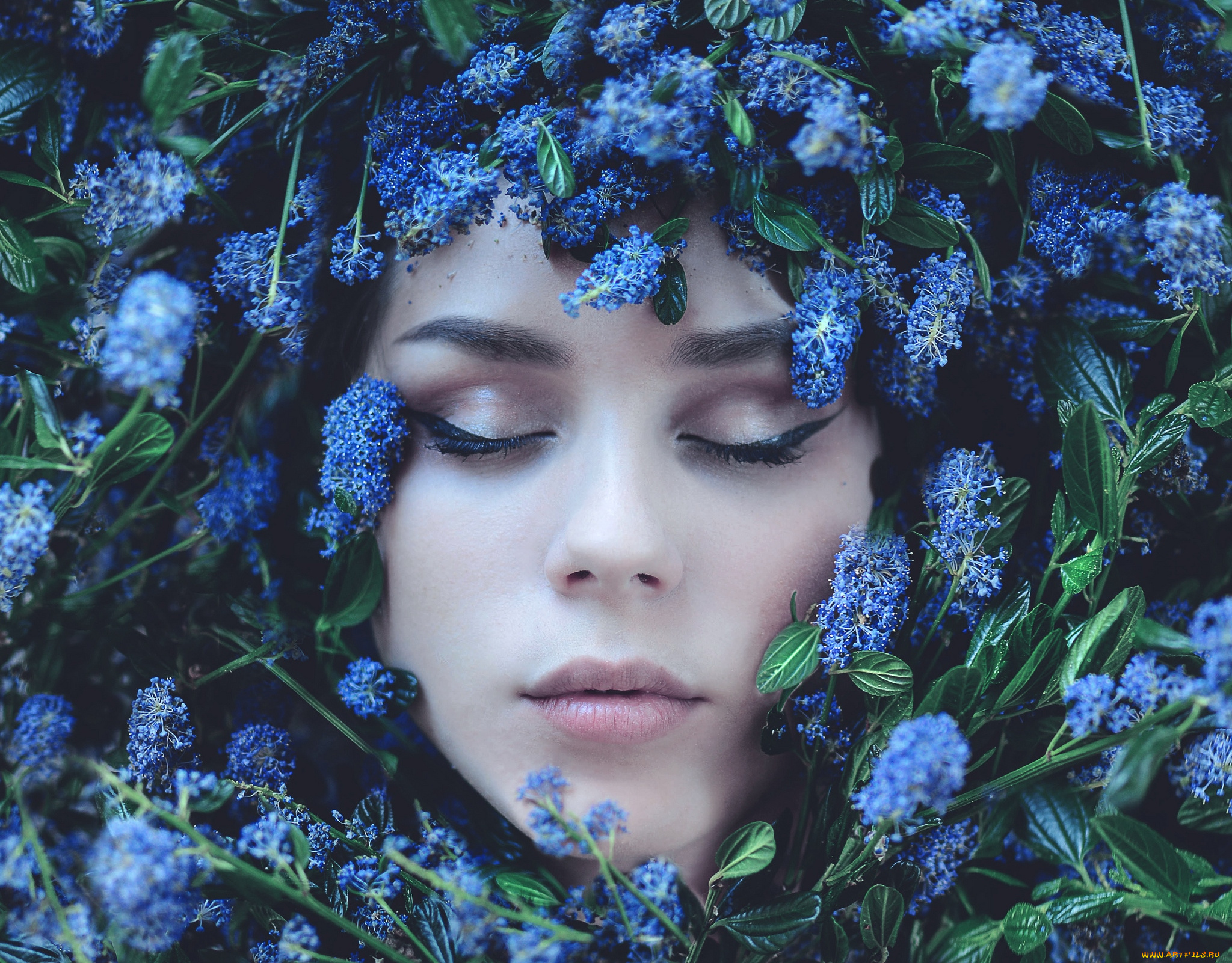 -Unsort, Креатив, девушки, unsort, креатив, лицо, цветы