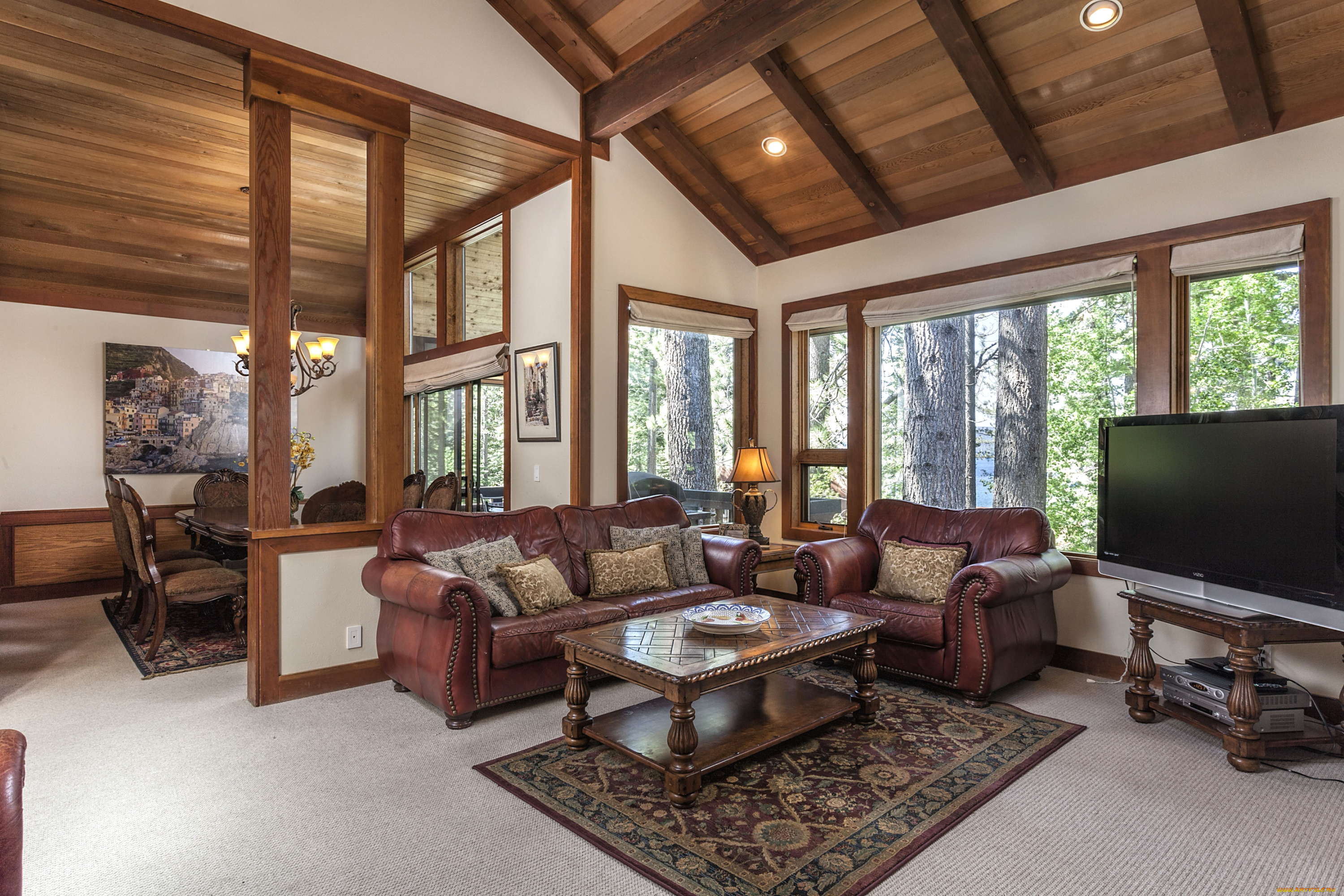 интерьер, гостиная, плазма, диван, кресло, столик