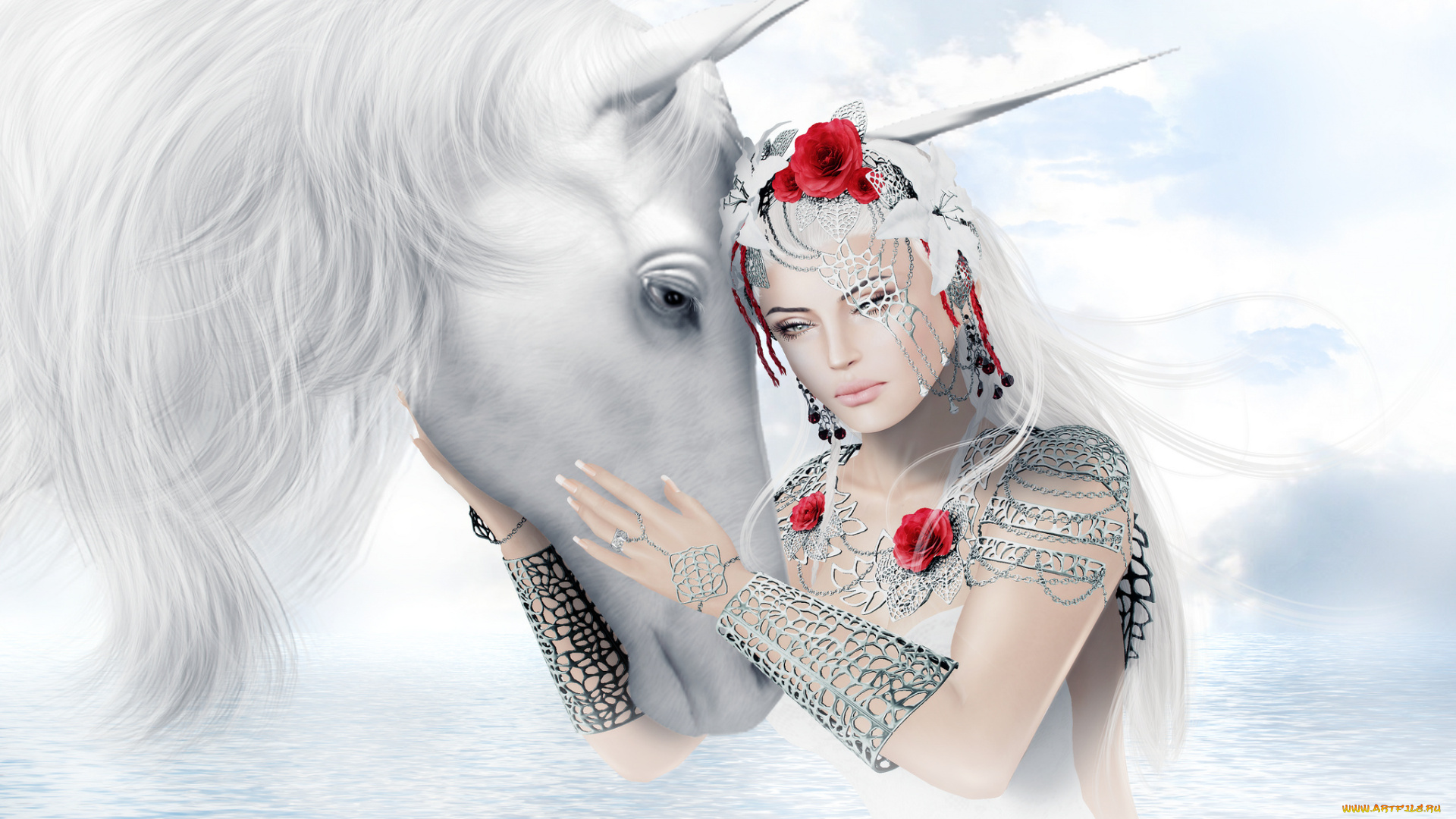 3д, графика, фантазия, , fantasy, единорог