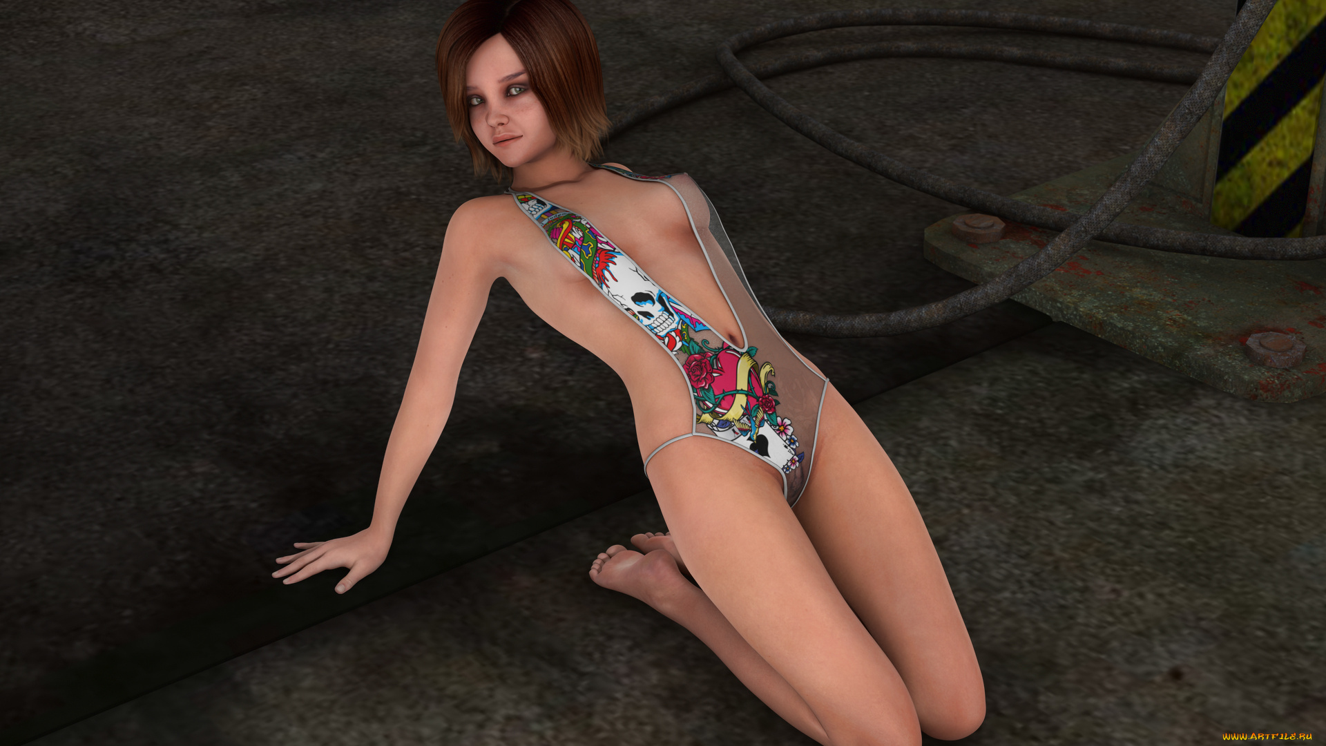 3д, графика, люди, , people, поза, взгляд, девушка